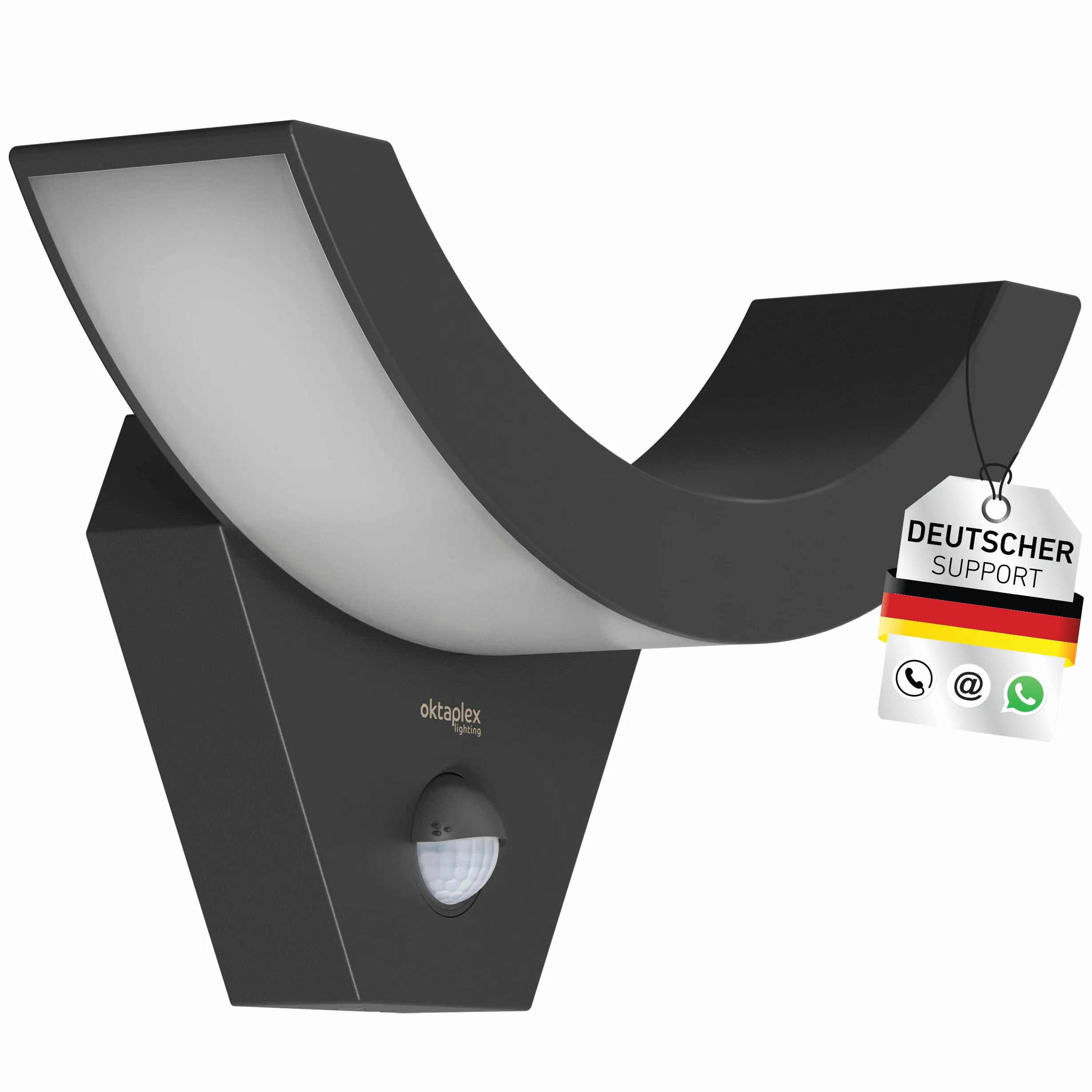 Oktaplex Lima lampada da esterno a parete con sensore LED 10 W antracite