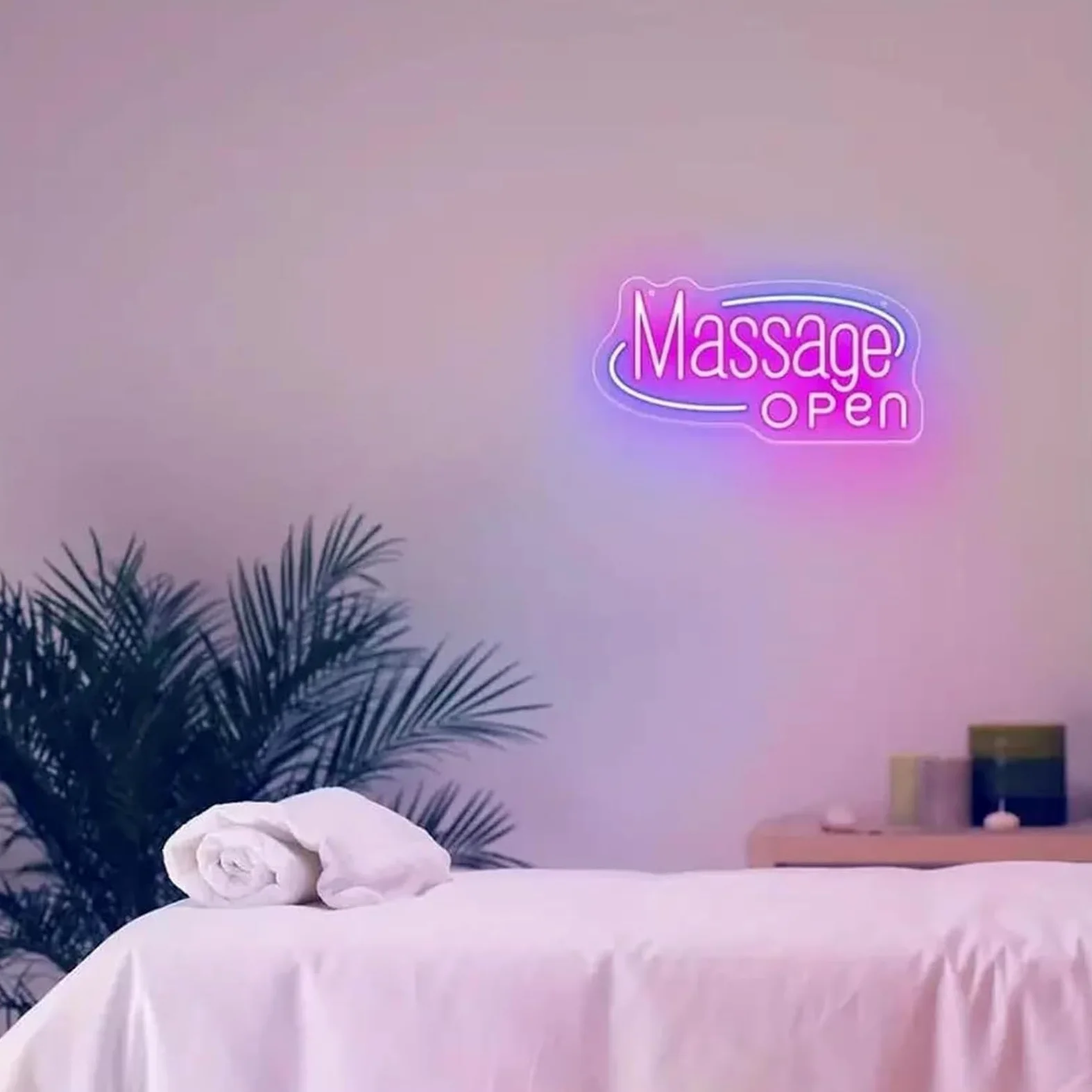 Generico Massaggio per insegna al neon per sala massaggi segnaletica aziendale spa salone di bellezza, centro benessere appeso