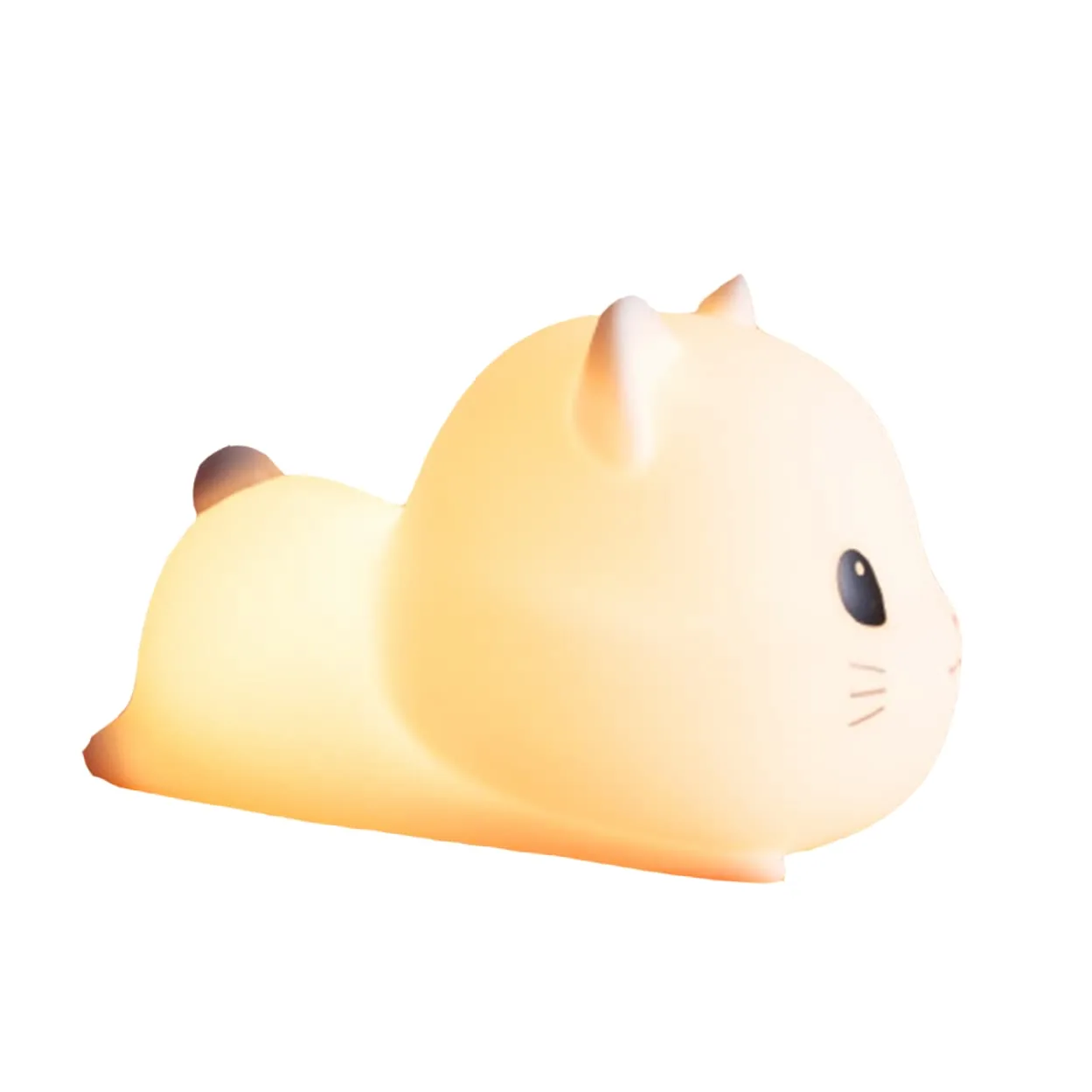 OSALADI Lampada da Notte Gatto in Silicone Usb, Luce per Camera Bianca
