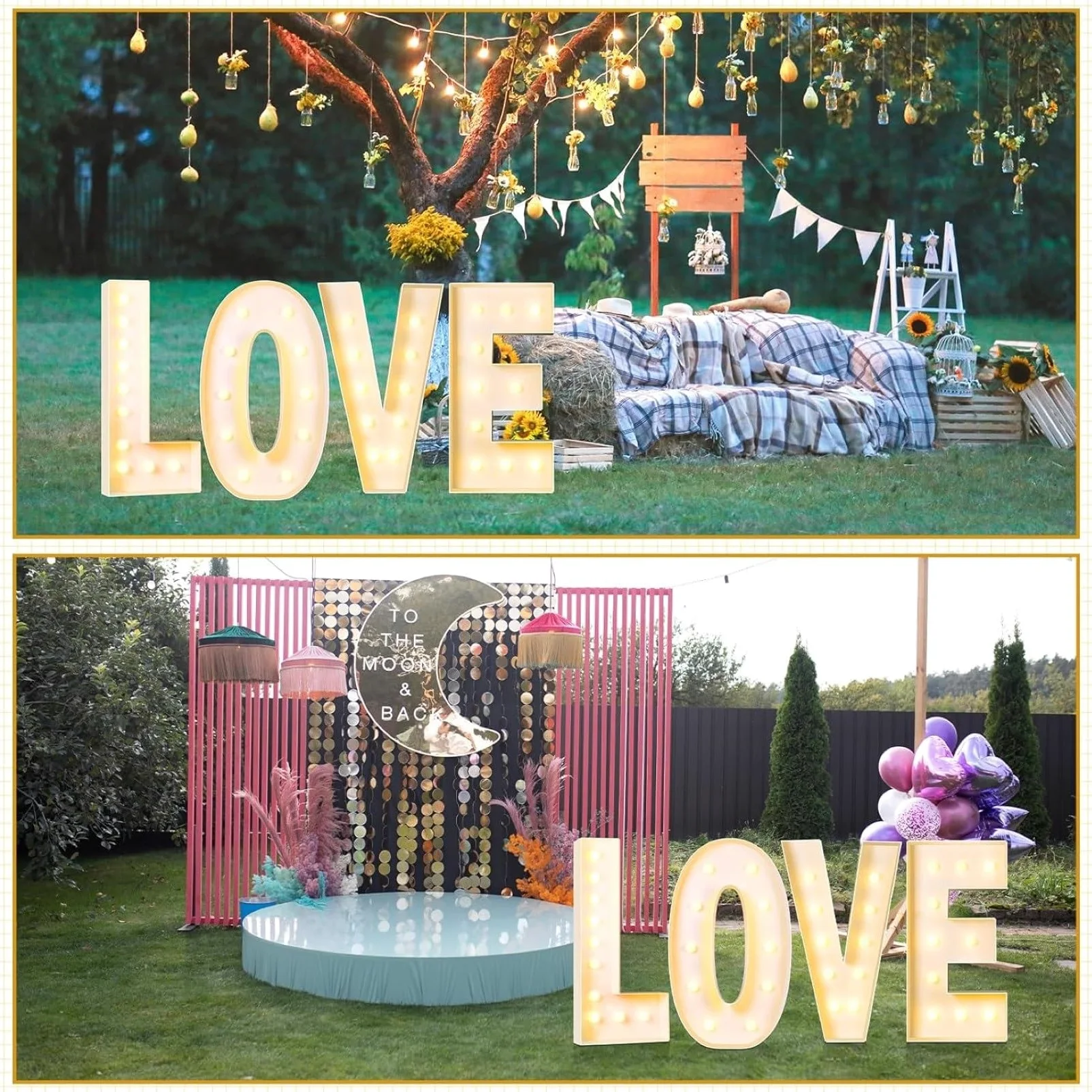 Lettera con luci a LED, grande cartello con scritta "Love/Baby Marquee Light", lettera decorativa con luci a LED per anniversari, matrimoni, baby shower