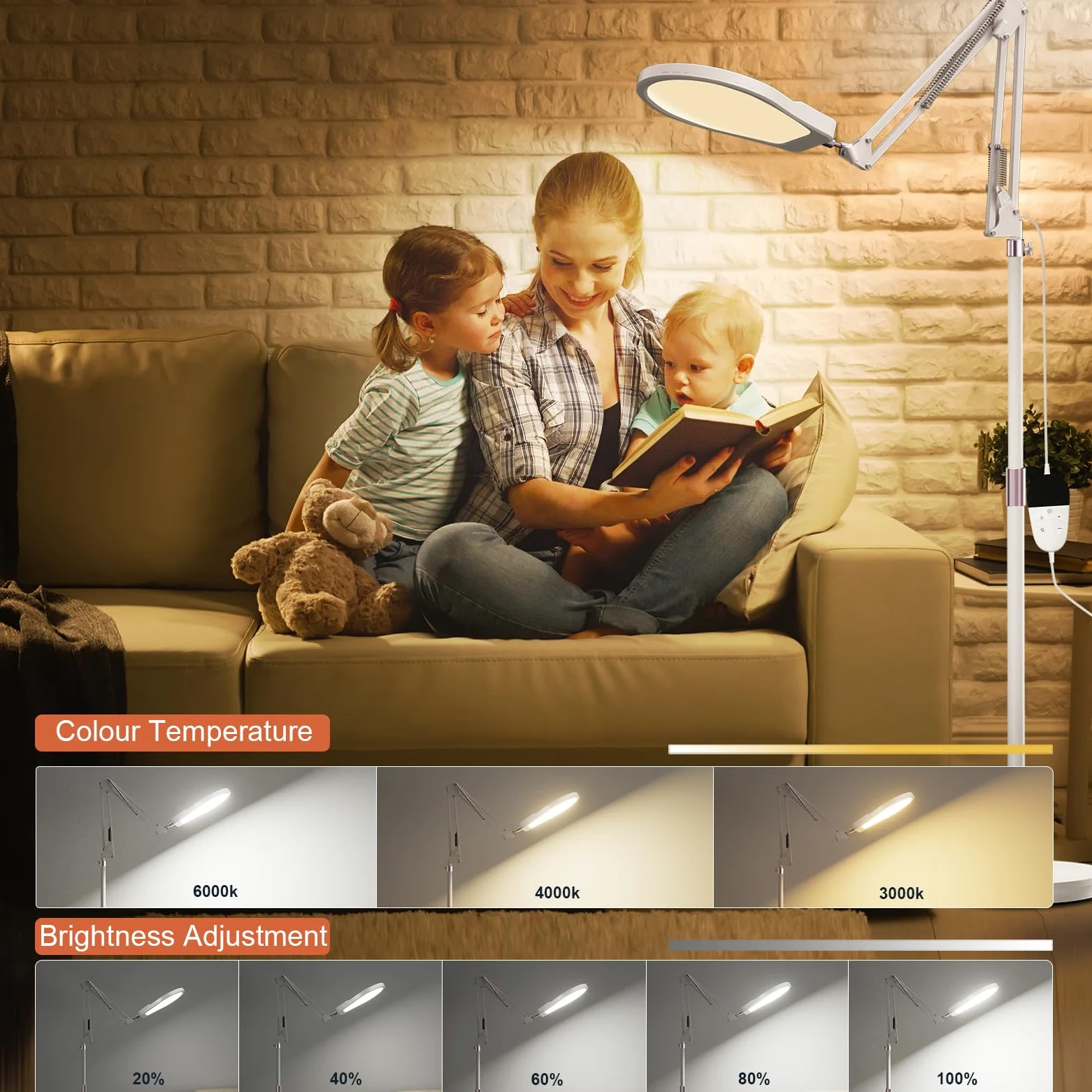 Lampada SAD, Lampada SAD 3 in 1, Lampada Daylight Luce con Telecomando, Daylight Lampada per Lettura/Ufficio/Casa (Bianca)