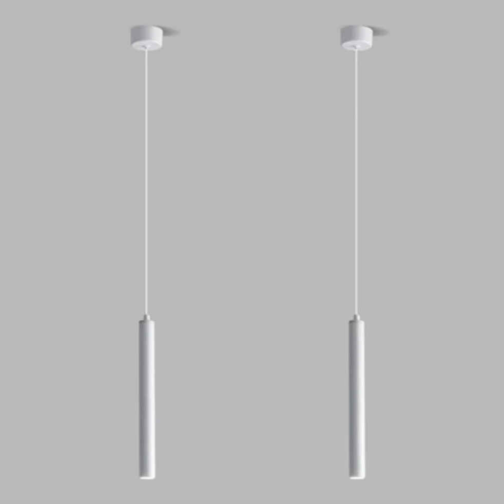 2 Pezzi Lampada a sospensione LED Lampadario Moderno Design Minimalista Lampada da soffitto LED Bianco Plafoniera Alluminio per Sala da pranzo Camera da letto Soggiorno Ristorante