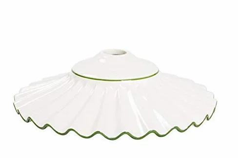 Paralume ceramica bianca di ricambio per applique e lampadari ferro e ottone 30 cm (Verde)