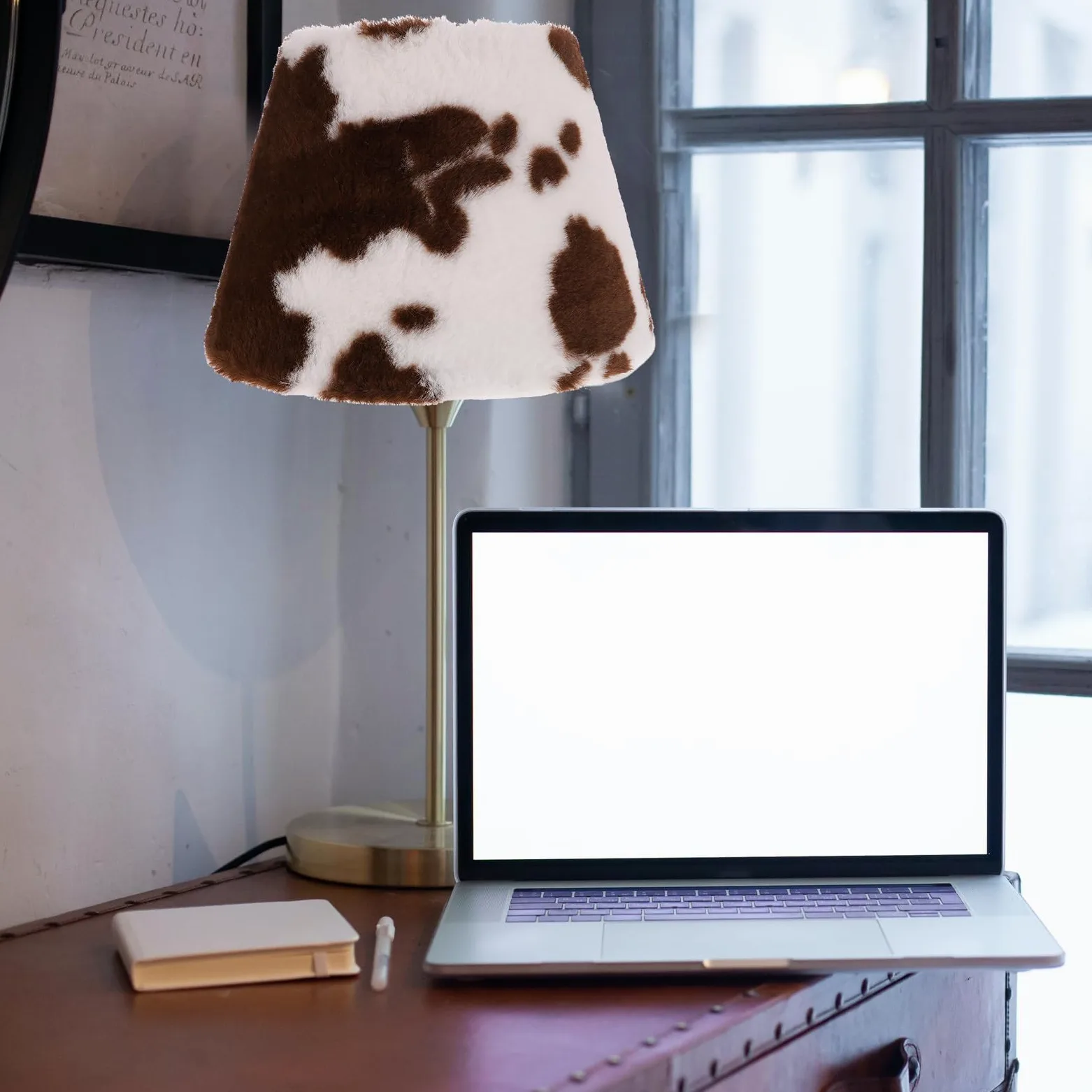 Vaguelly Paralume Facile Installazione o per Lampada da Tavolo in Peluche Design Creativo a Stampa Animale, Struttura Semplice Lampada da Salotto Comodino
