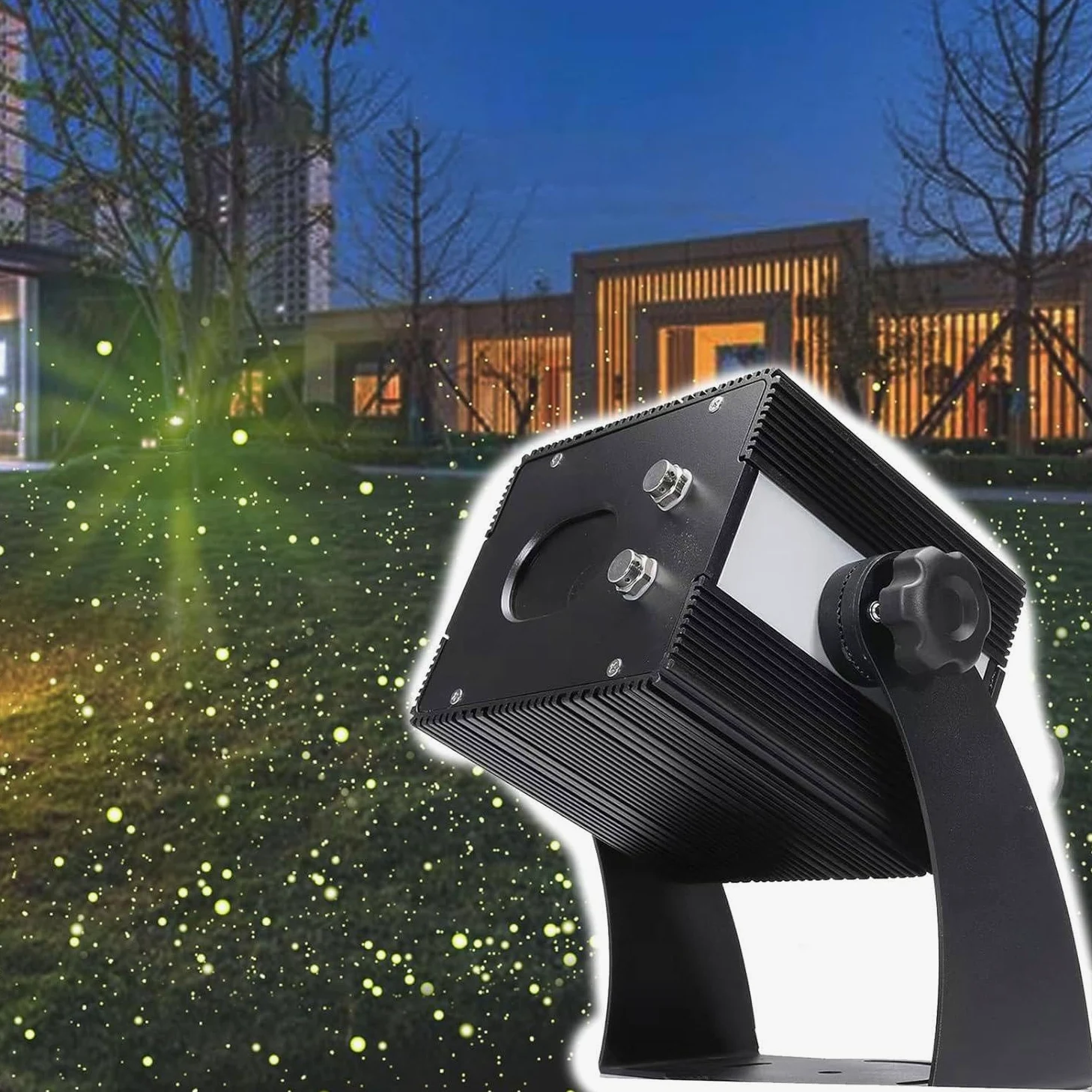 Luci di Natale con Proiettore Laser da 1500 MW (450 NM), Luci da Giardino Dinamiche Firefly, Faretto da Giardino Impermeabile Ip65 per Vacanze, Feste, Matrimoni Yellow