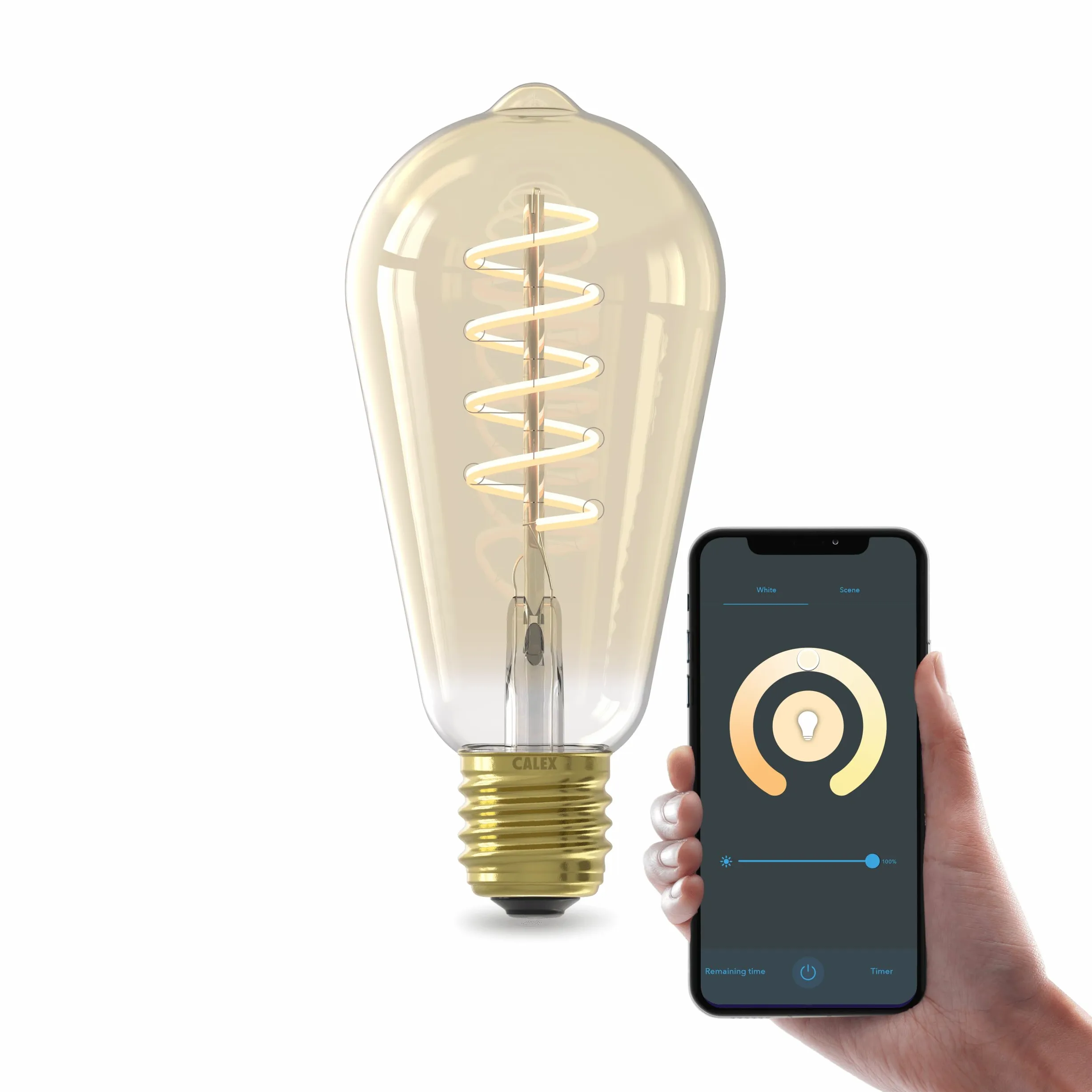 CALEX Lampadina LED Smart, E27, ST64, Filamento Oro, luce calda, Dimmerabile, controllo app Wi-Fi & vocale, Confezione da 3