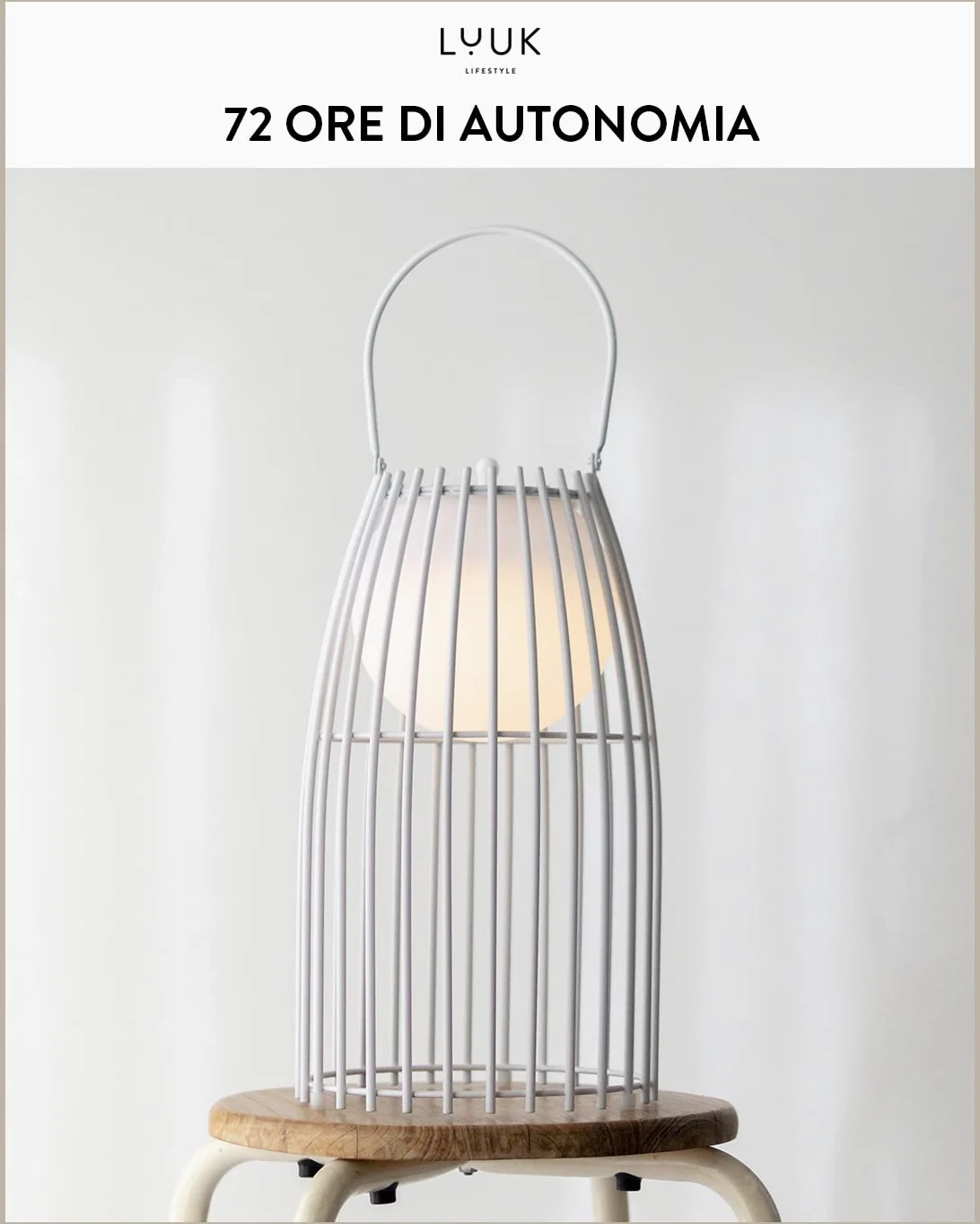 LUUK LIFESTYLE Lampada senza fili a LED, luce per interni ed esterni, disegno formale, lanterna da tavolo, porta USB, nei colori nero, bianco, verde e arancione