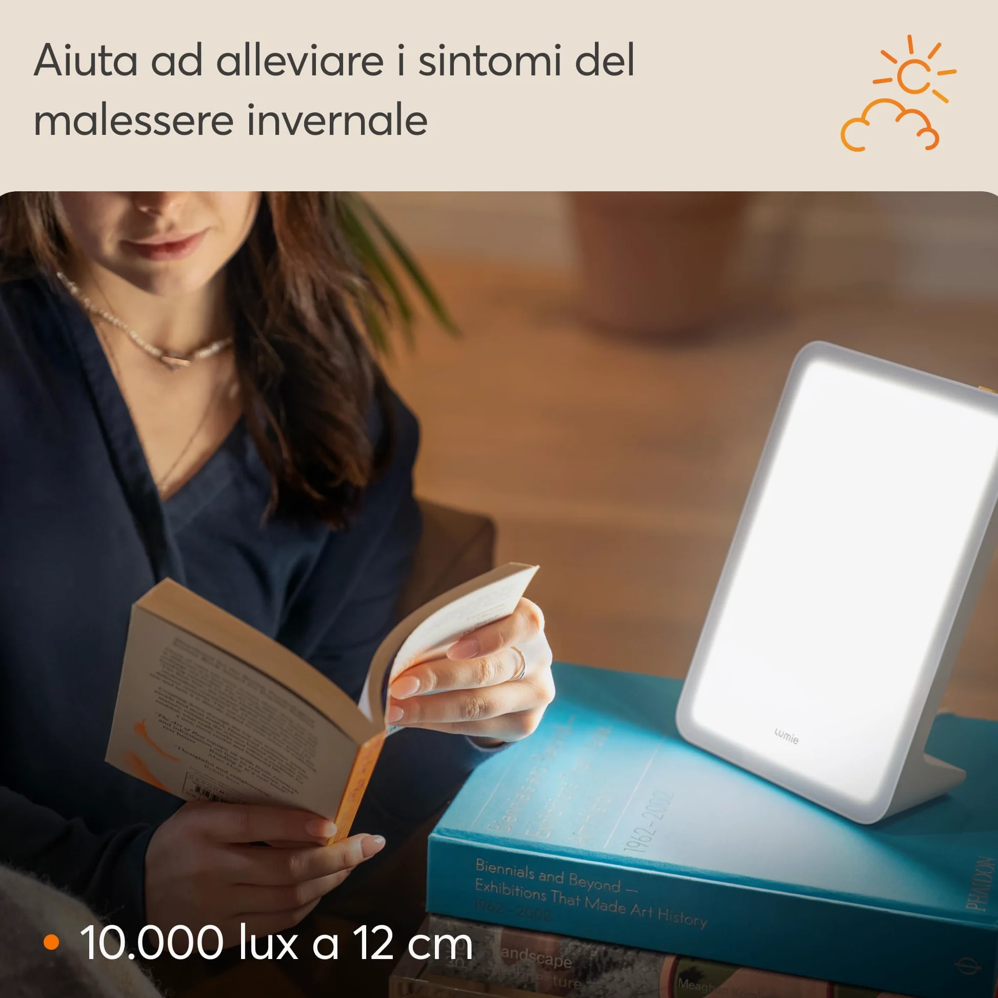 Lumie Mini Lampada compatta per terapia della luce intensa per ottimizzare l'umore, l'energia e l'attenzione
