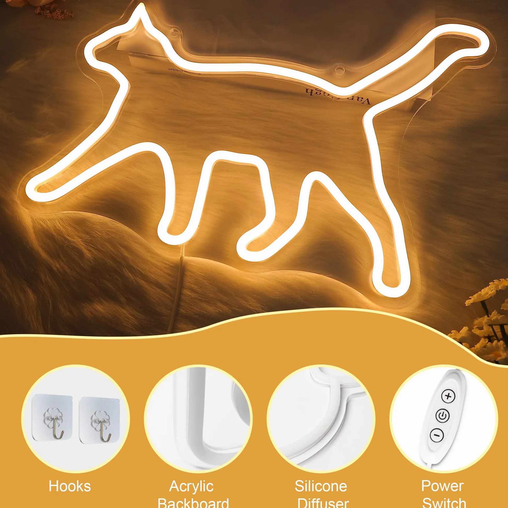 CoolGift Mart Cat Neon Sign, Cat Lamp Wall Decor, Dimmable Birthday Party Decorations for Home, Patio, Garden, Bar, Ristoranti, Hotel, Negozi, Club, Regalo per Amici, Famiglia e Bambini
