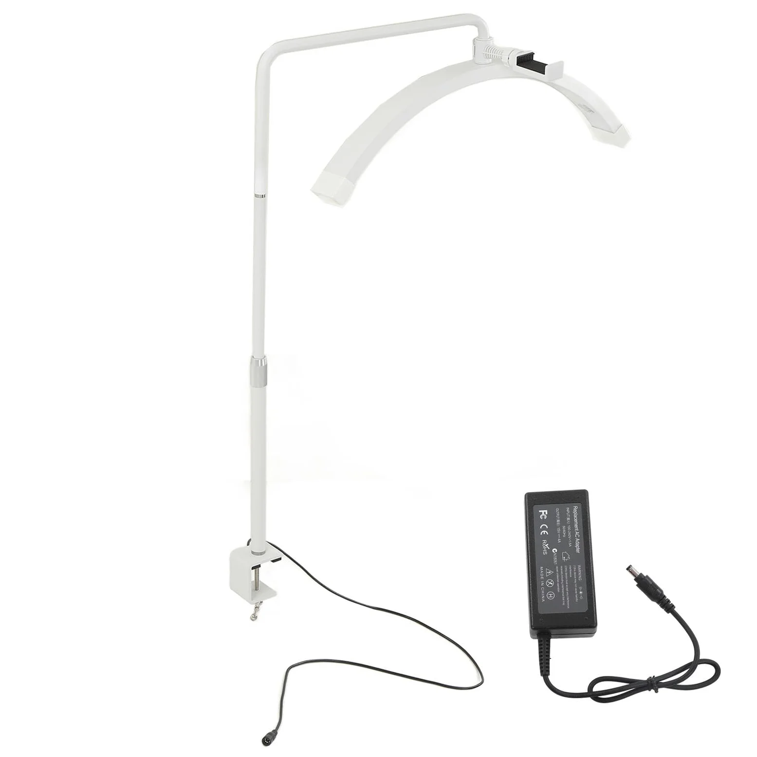 Luci a Mezzaluna, Lampada a Mezzaluna da 1700lm, Altezza Regolabile, 5600K, 35W, per la Cura della Pelle (Spina europea)