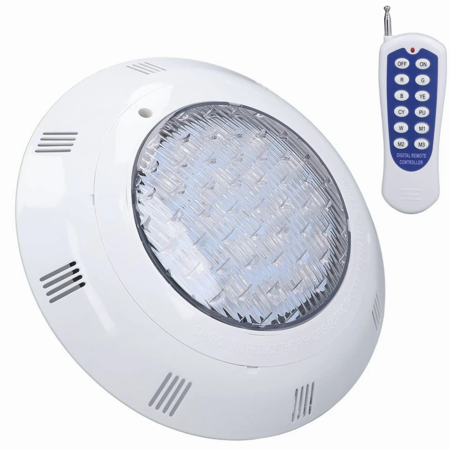 Hyuduo Luce Subacquea per Piscina 54W 18LED RGBW AC12V IP68 con Telecomando per Laghetti Balneabili e Illuminazione Paesaggistica