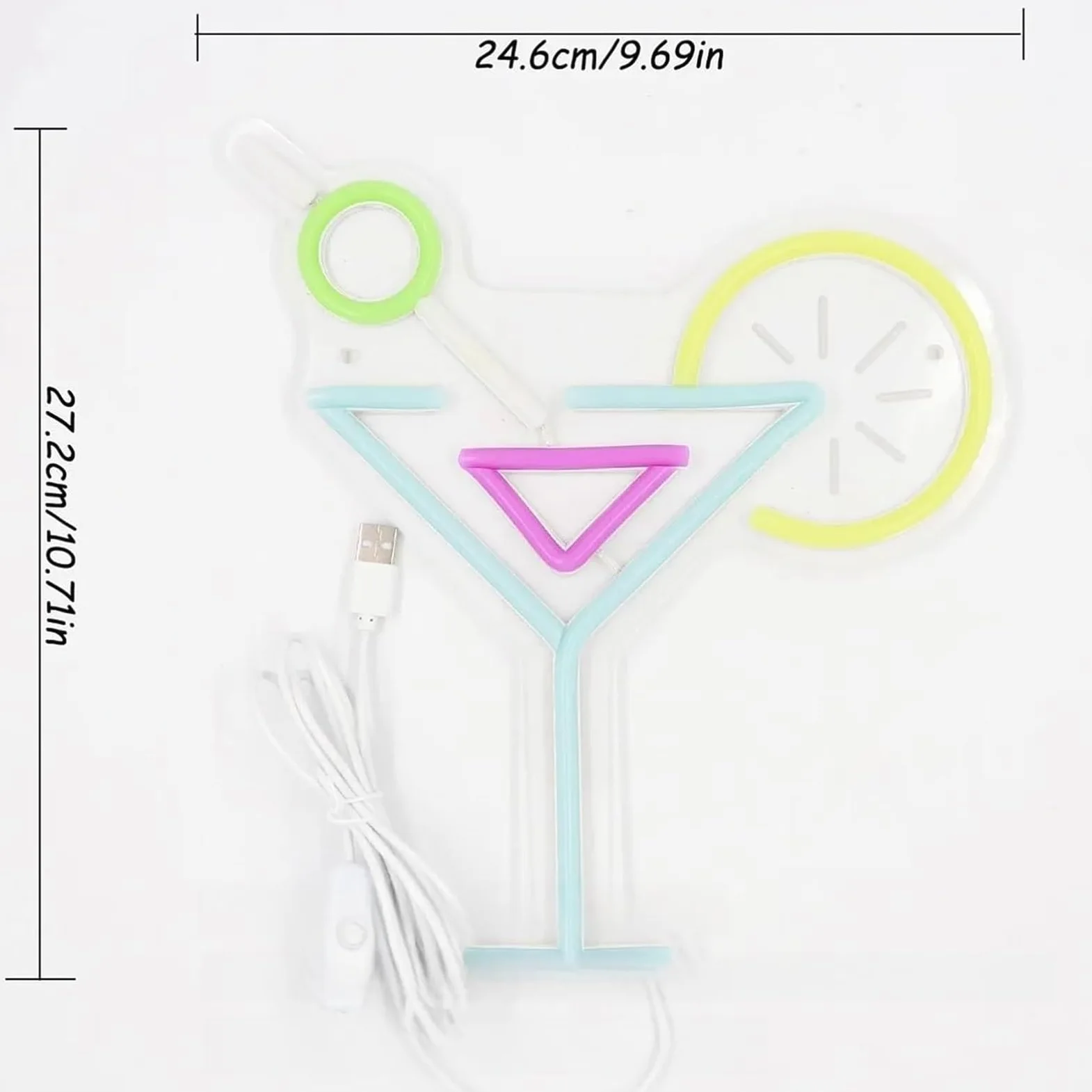 Luci al neon Per lampada al neon Cocktail Succo limone per la decorazione della parete per stanza Festa Casa Pub Club Illuminato