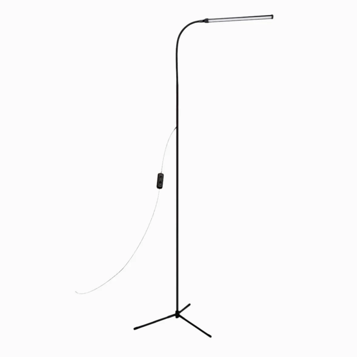 Luxshiny Lampada da Lettura LED da Terra Dimmerabile con Clip Nero | Braccio Flessibile a Collo D’oca, Alimentazione Usb, Luce Antiriflesso, Alluminio e Ferro