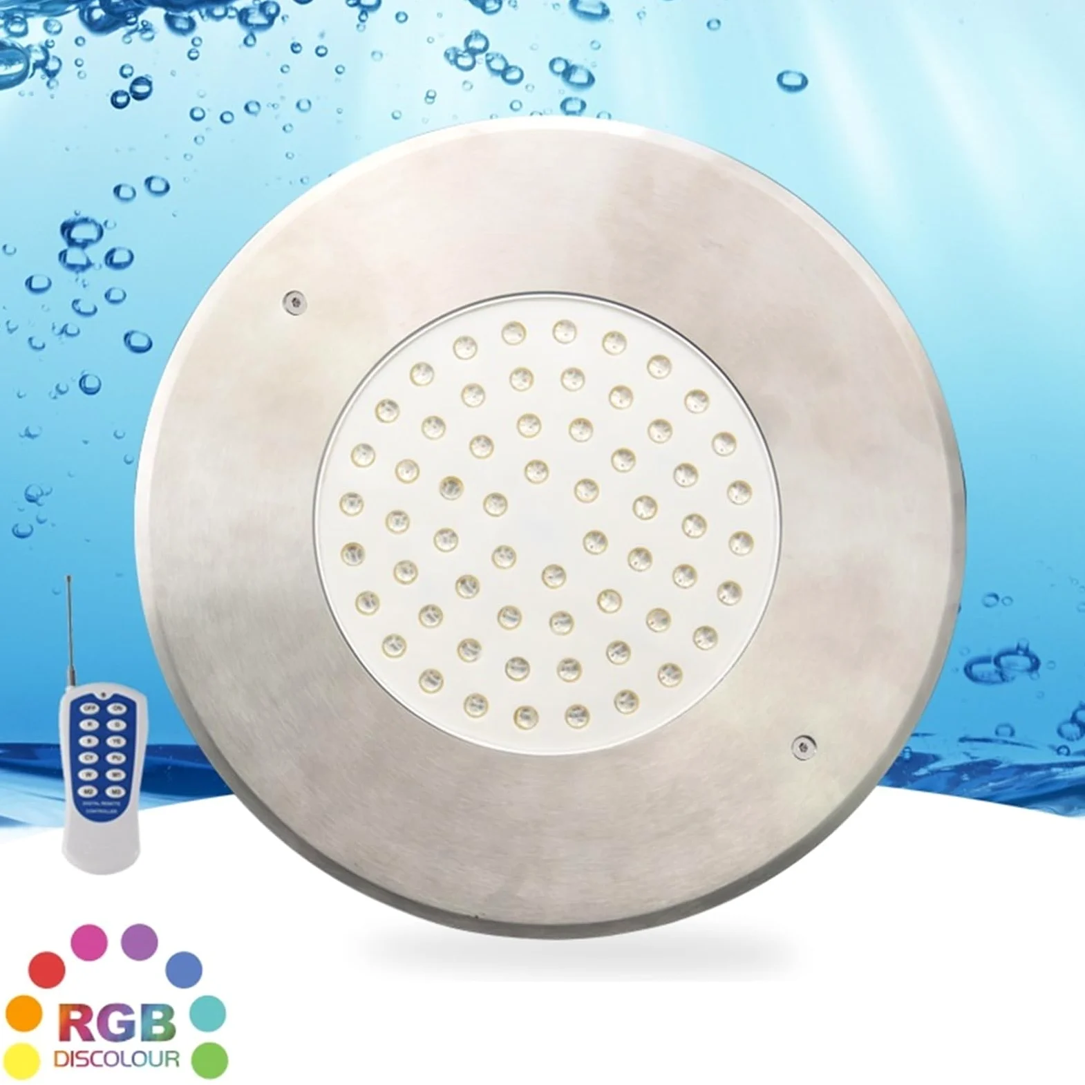 EDEDE Luci Piscina, Luci for Piscina, Luci for Piscina in Acciaio Inossidabile, Luci subacquee Integrate, Luci subacquee RGB Colorate con Telecomando(Warm White/Pure White,Ф280mm-36W)