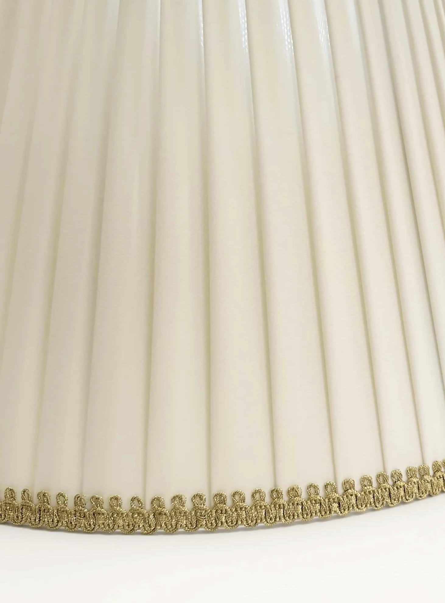 Paralume impero avorio 40cm pongè plissettato, ricambio per lume, piantana, lampada