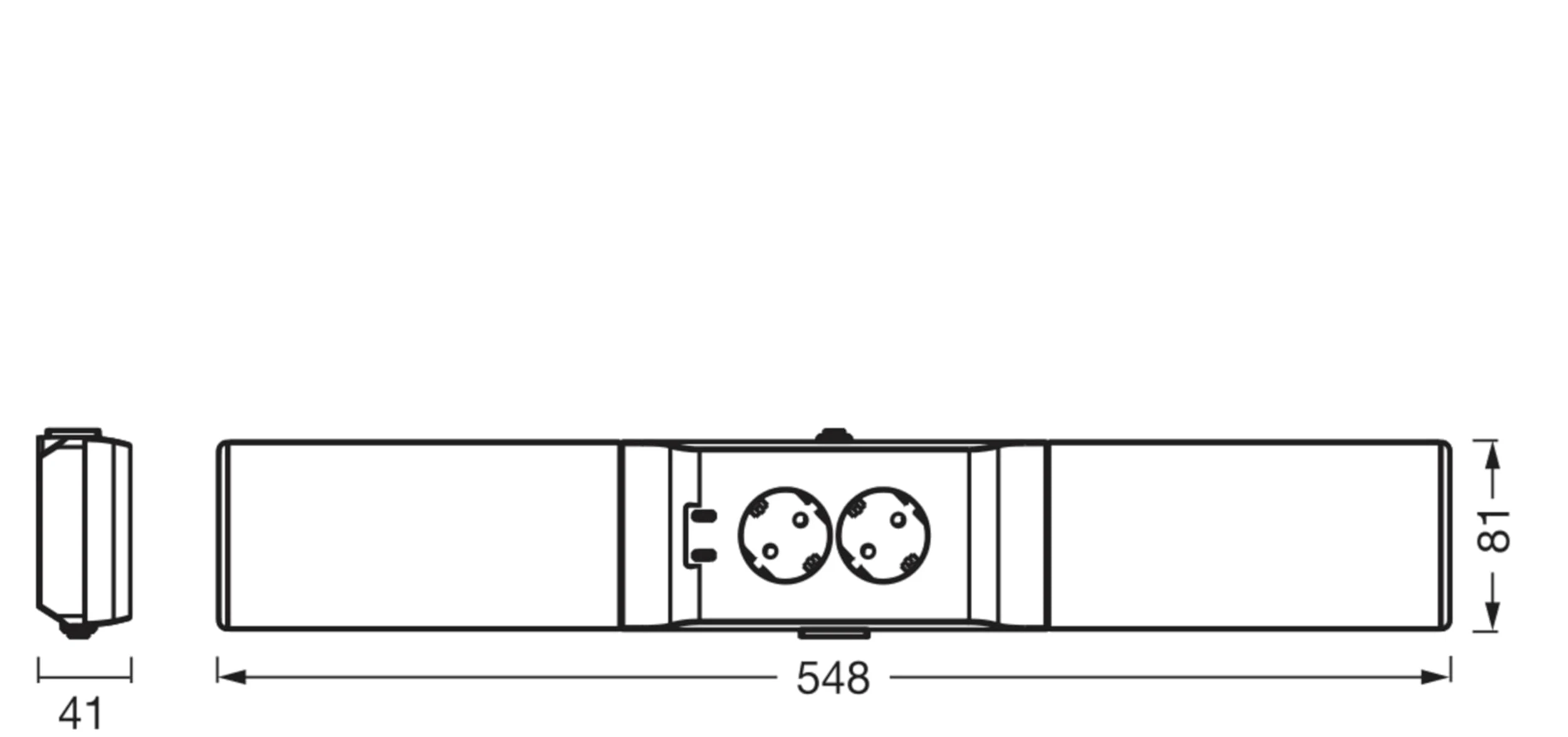 LEDVANCE apparecchio sottopensile con 2 prese e 2 connessioni USB-C, fascio luminoso ampio, 10 W, 500 lm, 3000 K, 830 bianco caldo, dimmerabile, set bianco in plastica (PC), IP20