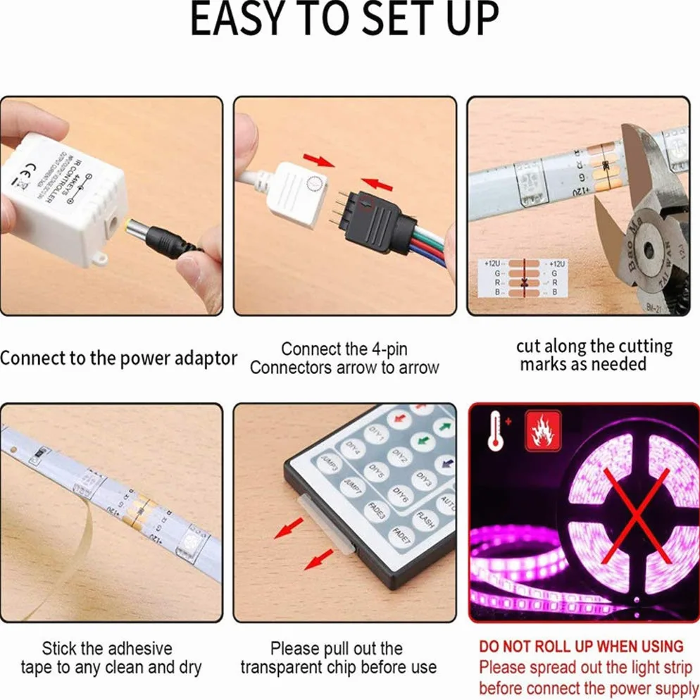 Striscia LED 5M, Wifi/Bluetooth Luci Led Colorate Smart Phone Strisce LED Compatibile RGB SMD 5050 Musica Sync LED Strip Controllo App E 24/44 Tasti Telecomando RF Per Casa Cucina,Bluetooth music,20M