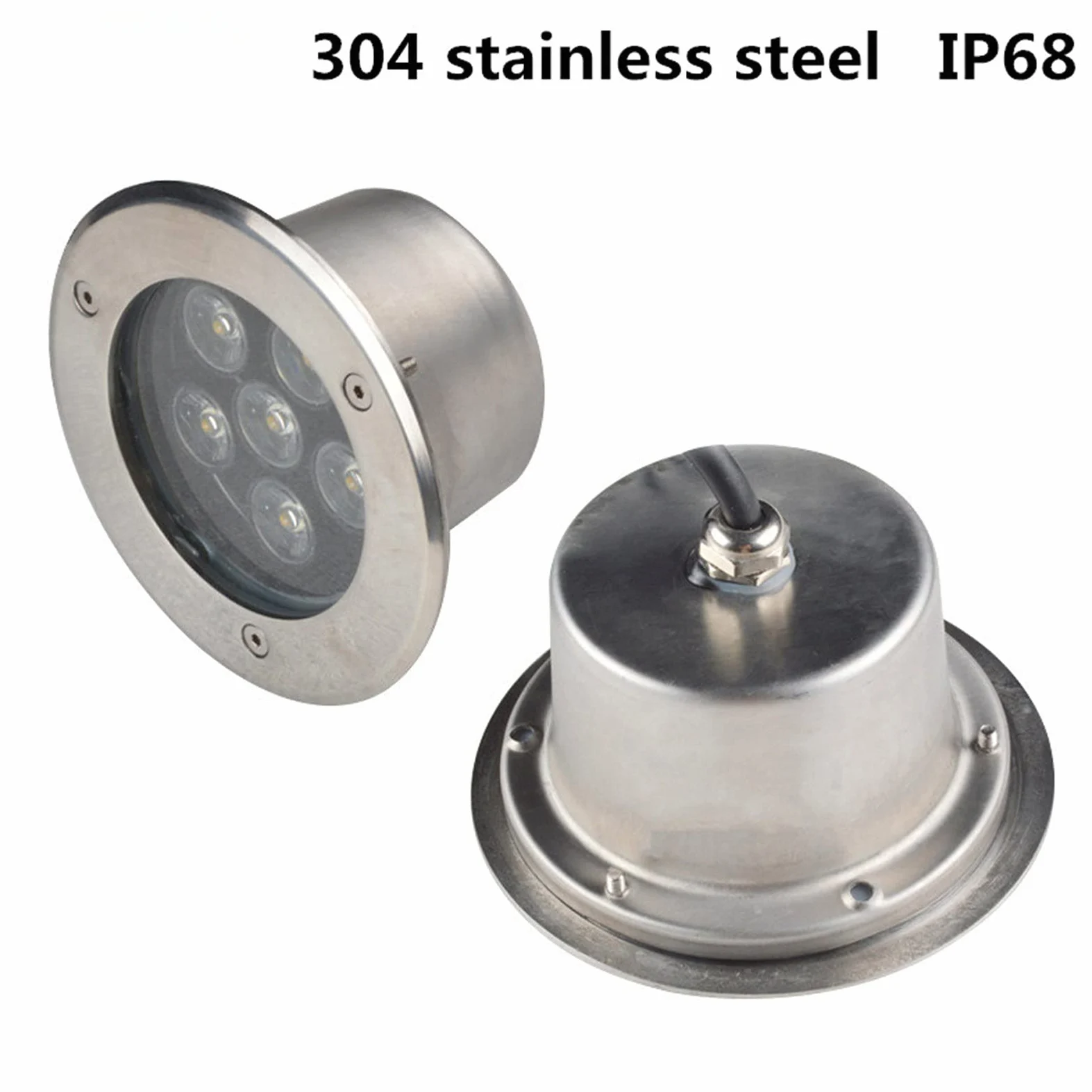 Luci di fontana subacquea LED 2Pack IP68 impermeabile 24V incorporato 3w luci piscina in acciaio inox (Natural)