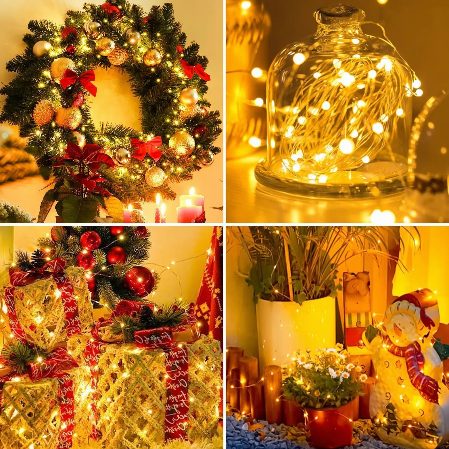 Confezione da 6 luci a batteria, 20 luci a LED scintillanti, 3 modalità, impermeabili, per barattoli, vasi, fai da te, feste, matrimoni, Natale, colore bianco caldo