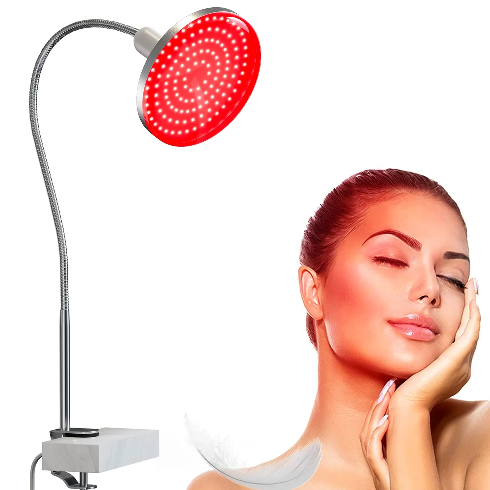 Profey Lampada luce rossa, 660nm, per viso e muscoli, angolo regolabile, 120 LED
