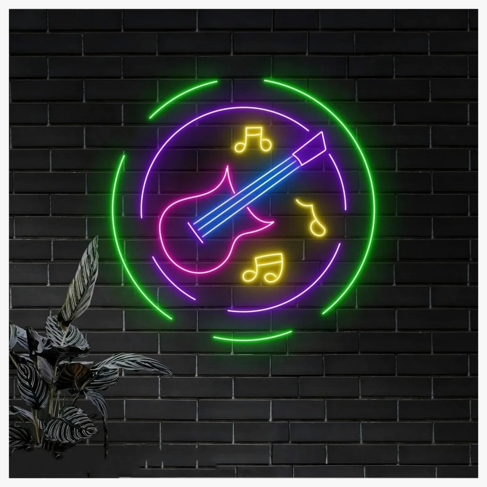 Luci al Neon Da Parete Insegna Al Neon Per Musica Per Chitarra Per Esibizioni Musicali Decorazioni Per Negozio Di Chitarre, Studio Musicale, Lampade Decorative Da Parete,45cm