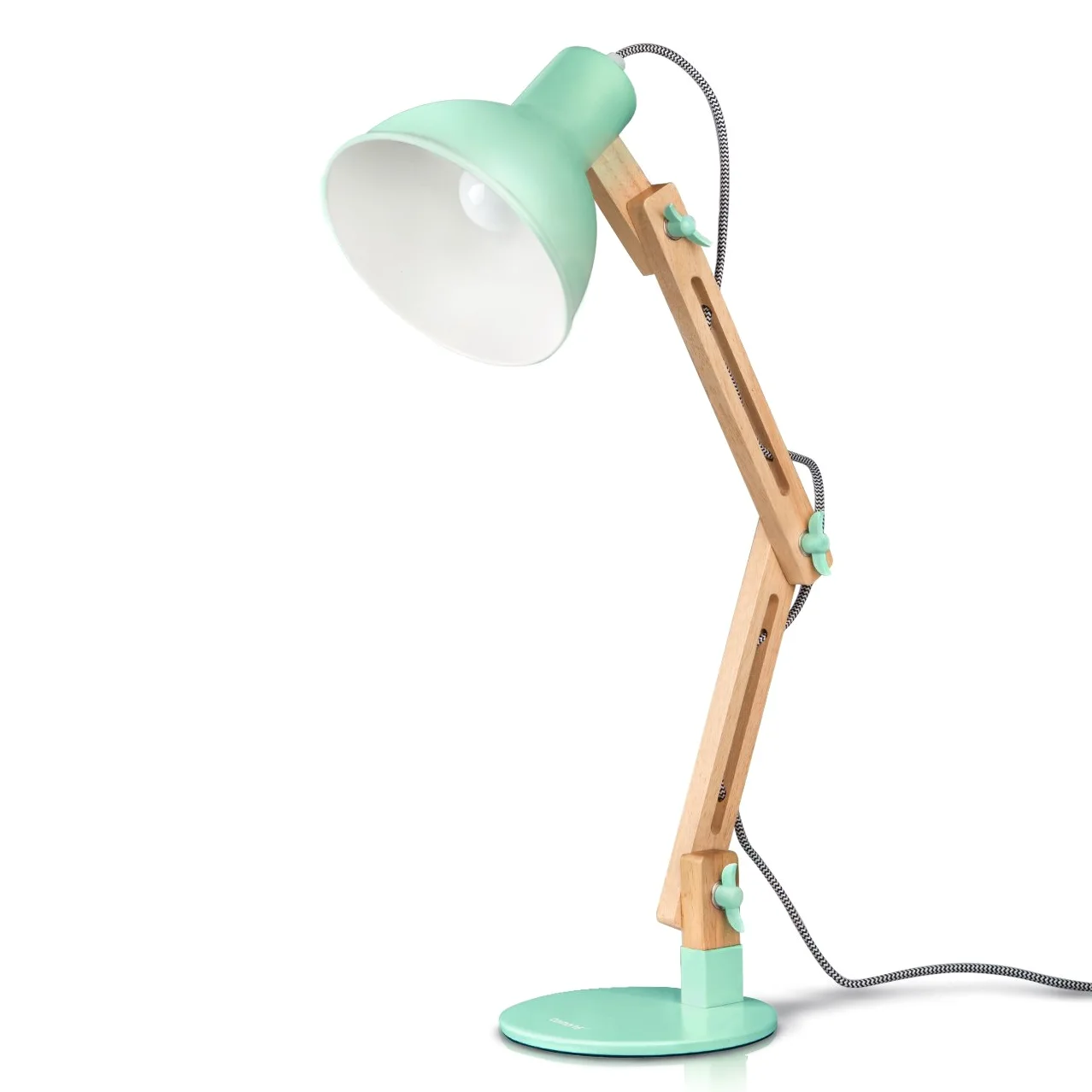 tomons lampada da lettura design legno classico, lampada da tavolo, lampada regolabile scrivania, con braccio snodato, eye-friendly, la lampada da lavoro, lampada da ufficio, lampada da comodino