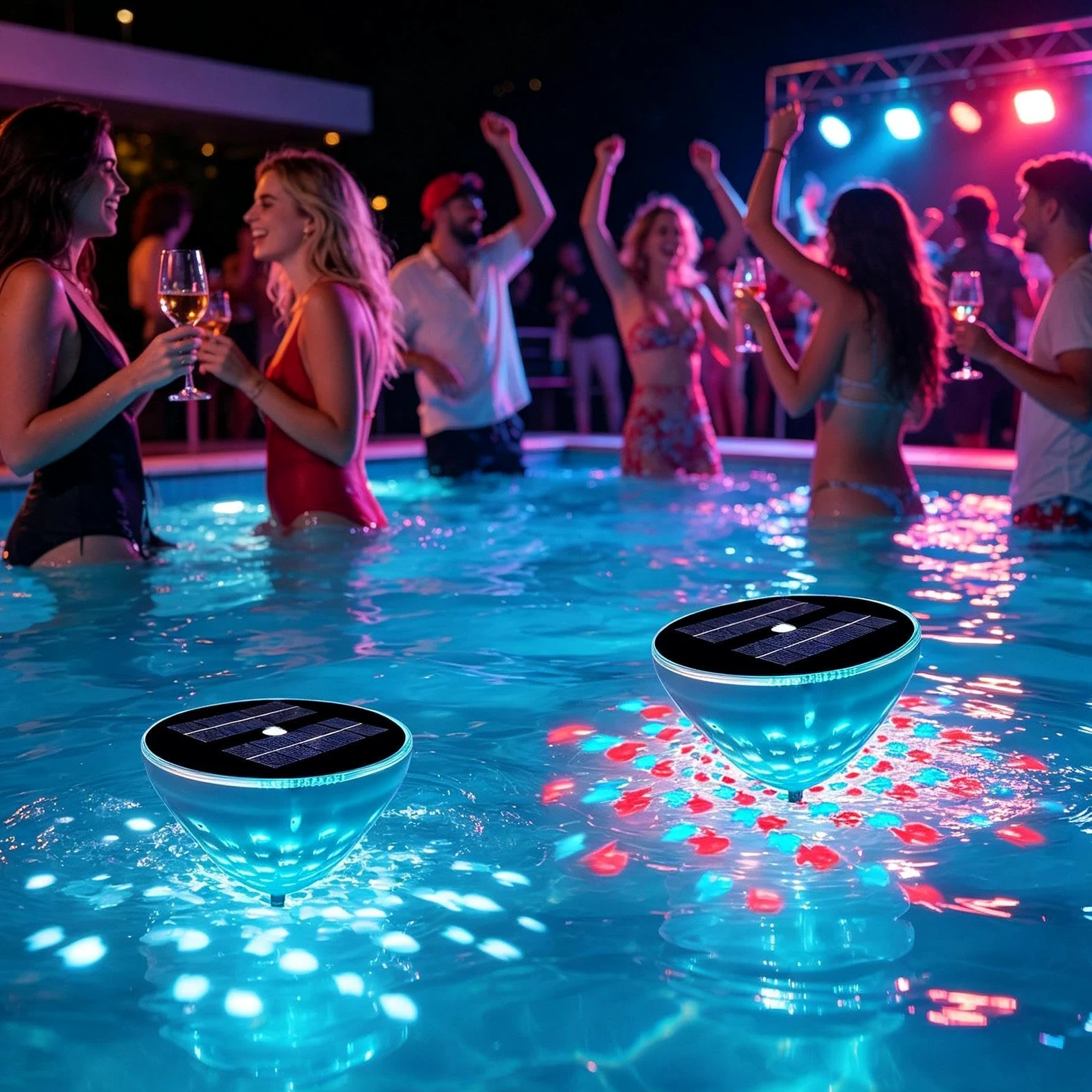 Generico per Piscina 2 Pezzi Illuminazione Ambientale Multimodale | Feste Con Da Piscina Colorate Per Casa Hotel Bagno Vasca da Bagno Vasca Idromassaggio Piscina Fuori Terra Interrata Festa