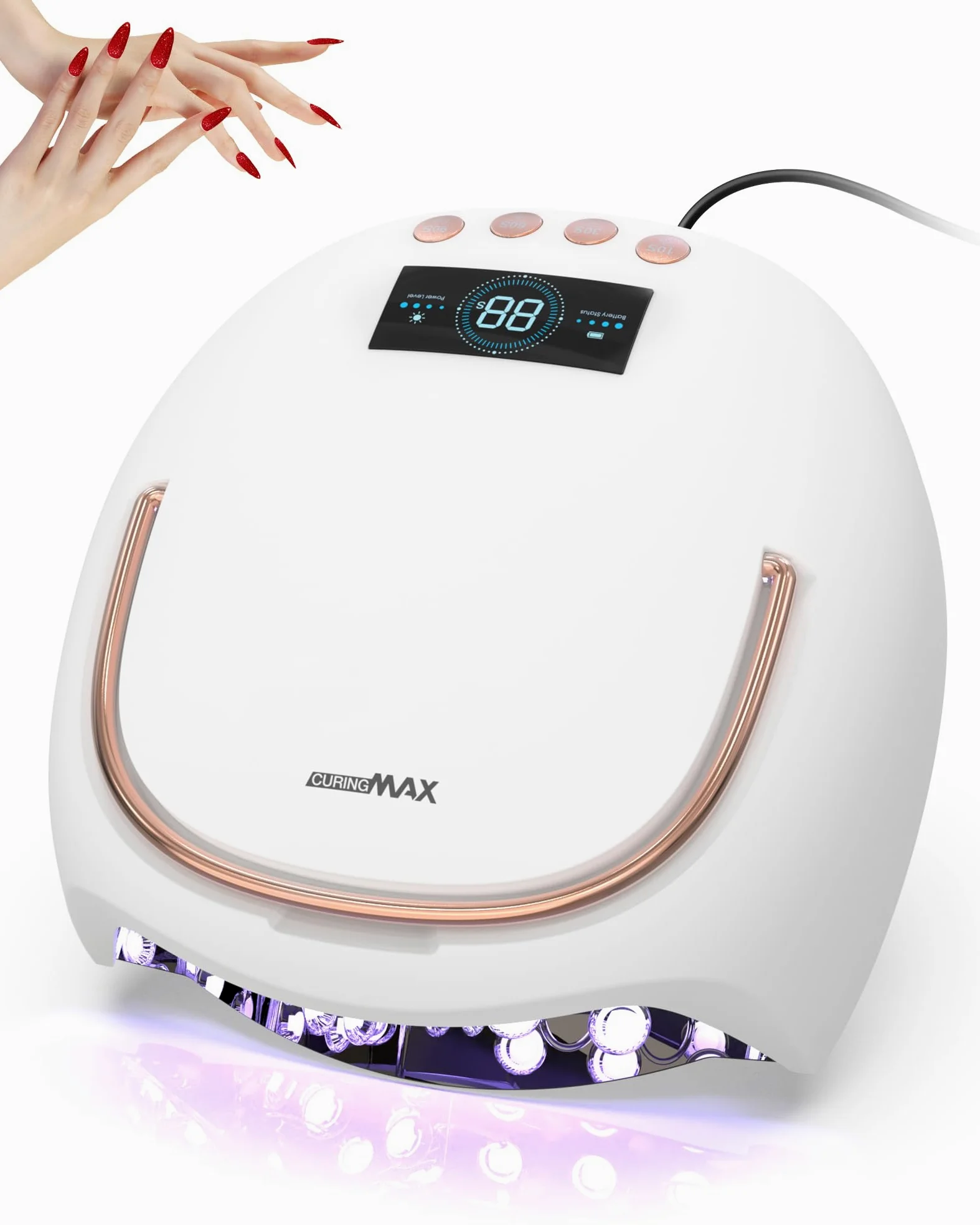 NAILGIRLS Lampada UV per unghie, lampada UV per unghie, 10/30/60/99s, timer professionale per unghie, lampada a LED, lampada UV LED, lampada per unghie in gel, per unghie in gel, per dita dei piedi