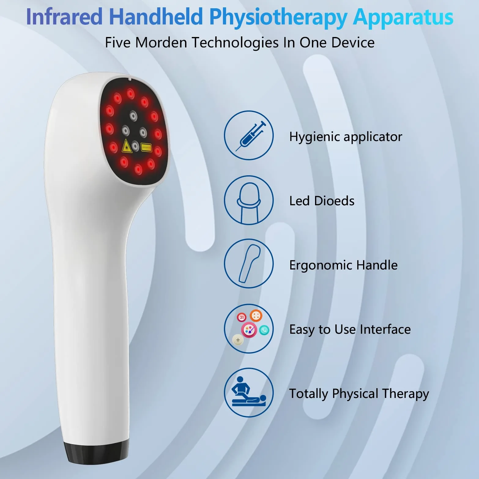 iKeener Terapia Luce Rossa Dispositivo,FDA Approvata Attrezzatura Alleviare Portatile Dolore,Terapia Laser Freddo Apparecchio per Schiena,Viso,Corpo,Muscoli,Ginocchio,Spalla,con Occhiali(4x808nm)