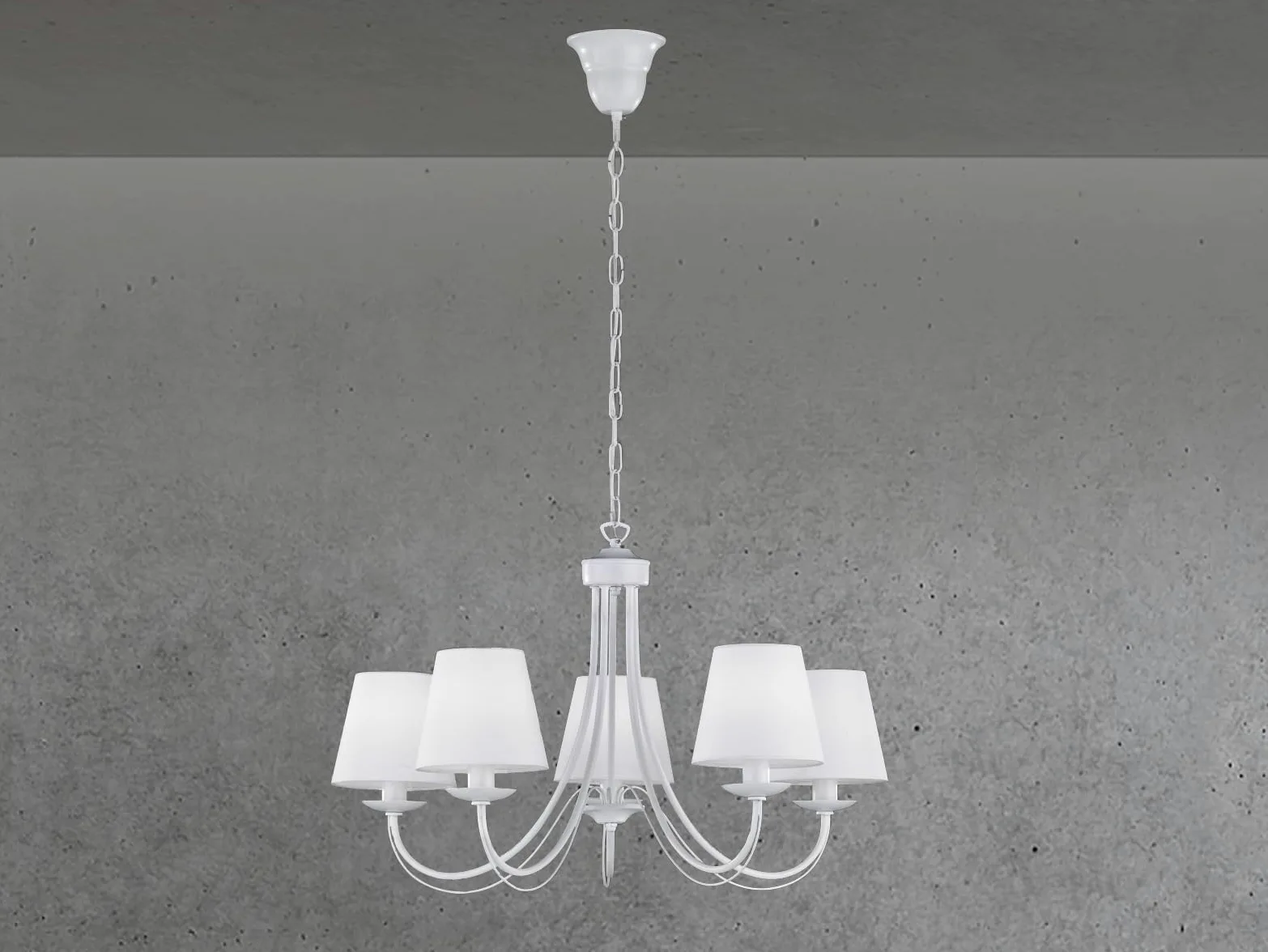 Trio Leuchten Lampadario E14, 28 W, Bianco Opaco, 66 x 66 x 150 cm
