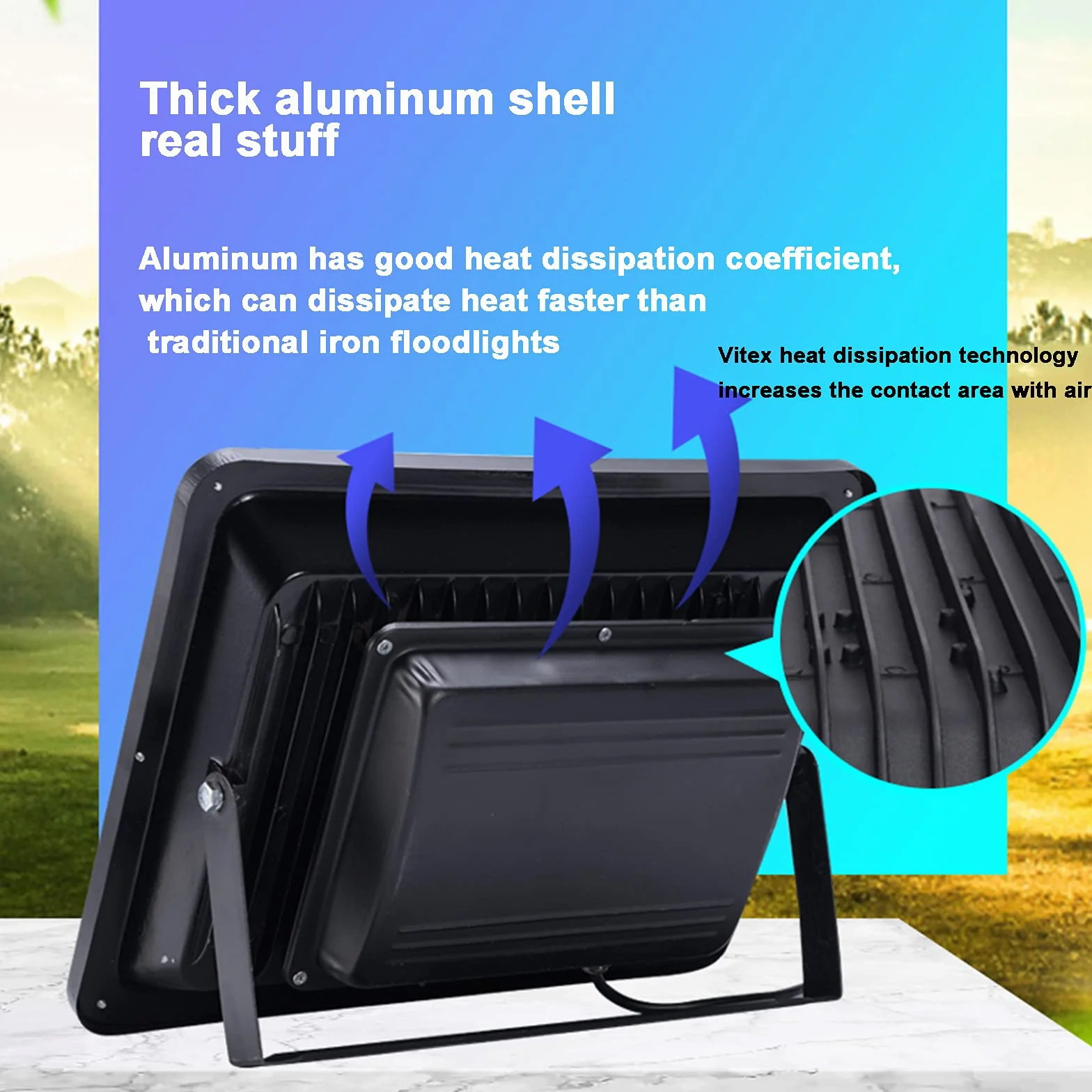 Proiettore a LED per esterni, 50-1000 W, IP66, impermeabile, con filo da 1 metro, super luminoso, per giardino, patio, vialetto, cortile e altro (700 W)