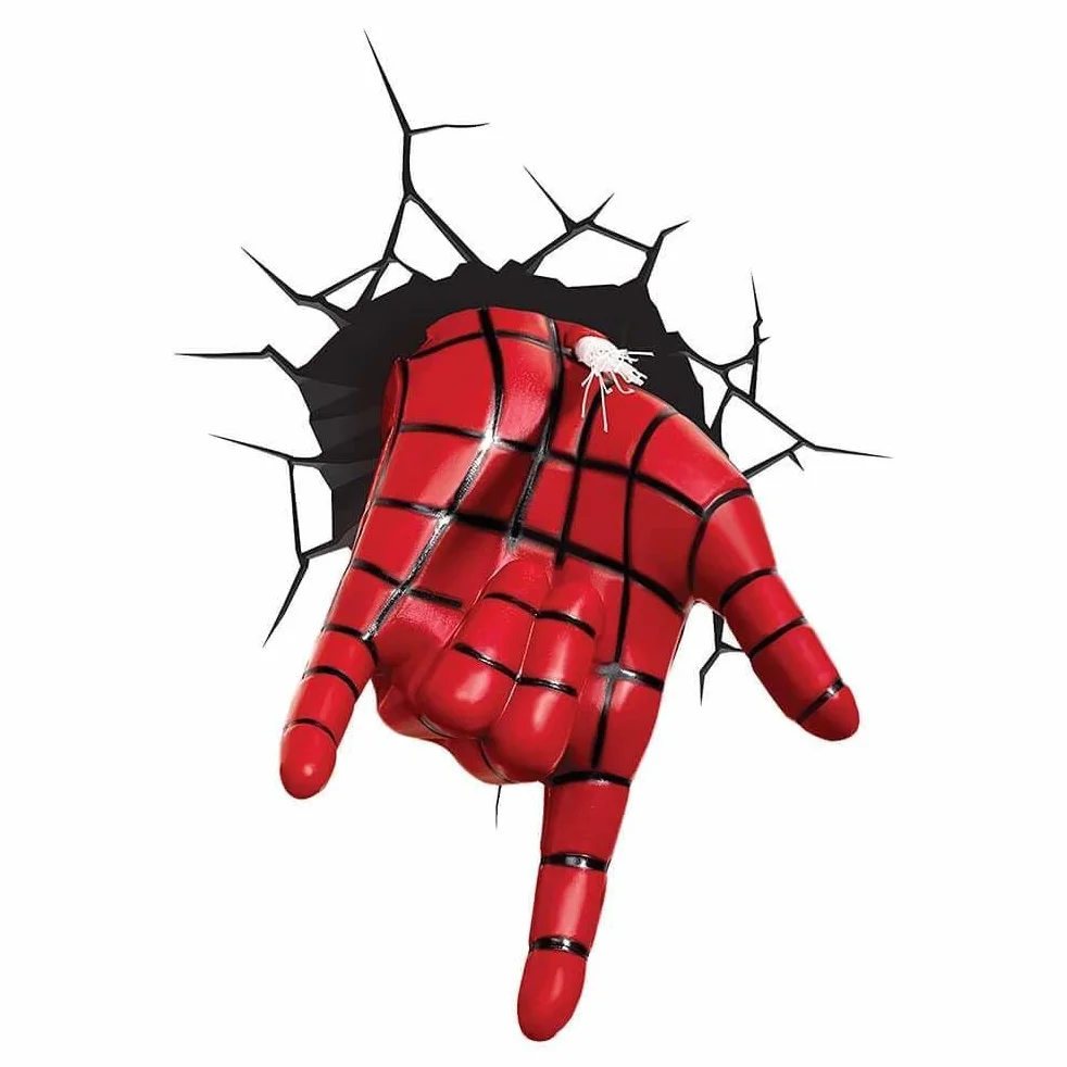 3D Light FX, luce LED da parete con decorazione 3D con la mano di Spider-man, il supereroe Marvel