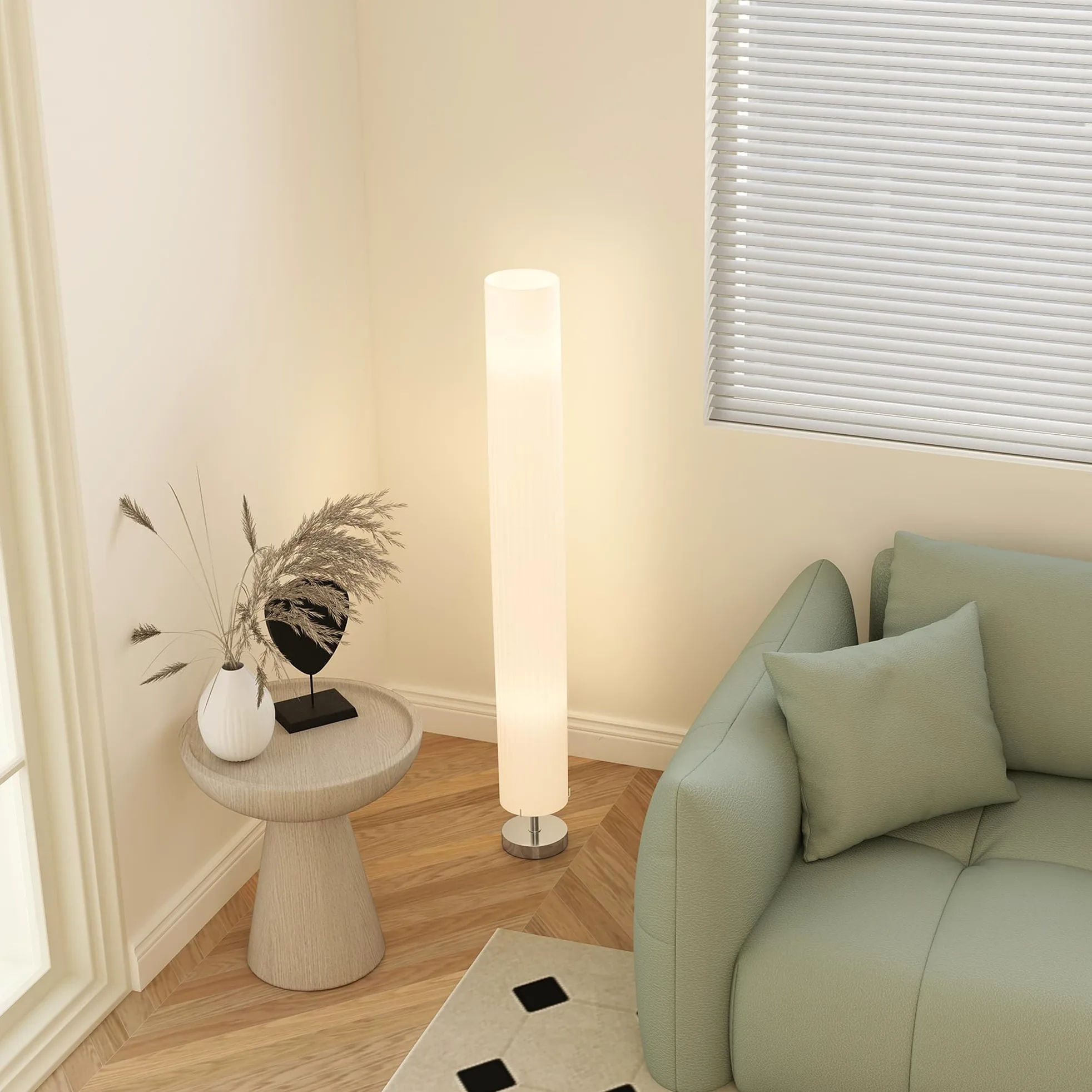 HOMCOM Lampada da terra soggiorno paralume poliestere, 2x E27 | Lampada da terra con interruttore a pedale, base in acciaio, lampada a stelo per camera da letto, ufficio.