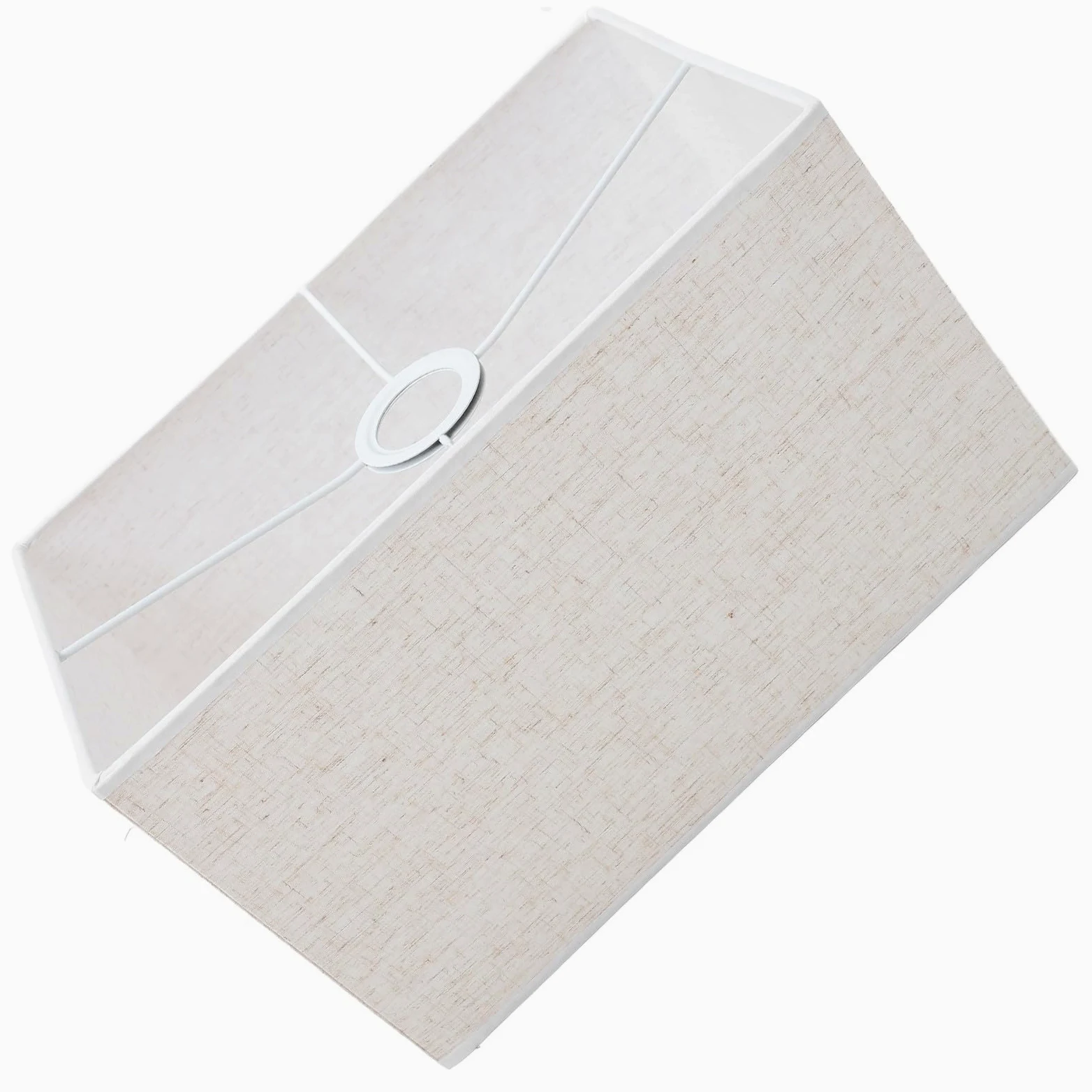 Paralume e Ferro Rettangolare in Lino Beige Protezione Luce, Facile da Installare per Arredamento Elegante e Moderno per Lampada da Tavolo
