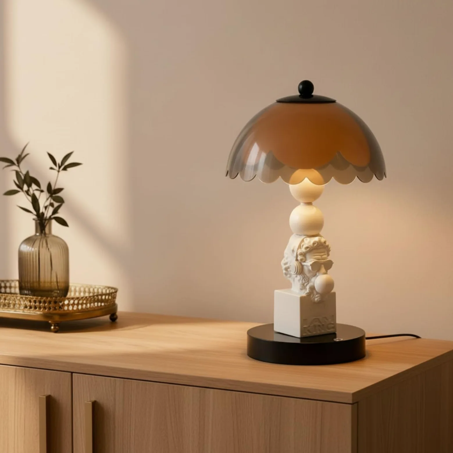 Lampada da Comodino con Base Scultorea a Cuore Paralume a Tamburo con Controllo Tattile per Camera da Letto Soggiorno Arredamento Moderno, Argento