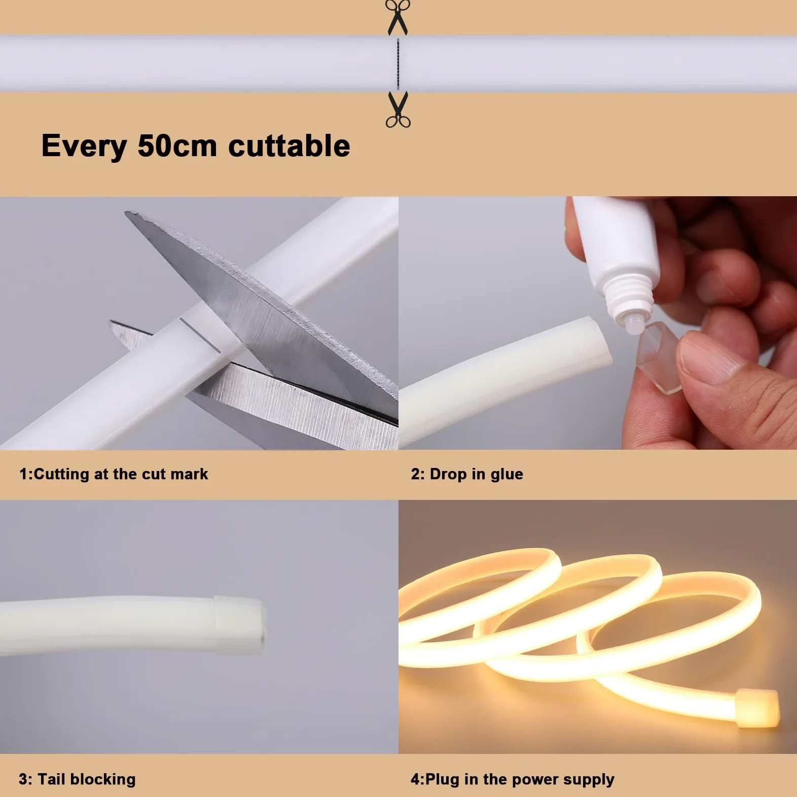 BENLUN Striscia LED COB 220V Esterno Impermeabile 30 metri, 3000K Bianco Caldo 300W 288LEDs/M CRI 90+ Luci LED, Strisce LED senza Trasformatore per Commerciale, Camera da letto