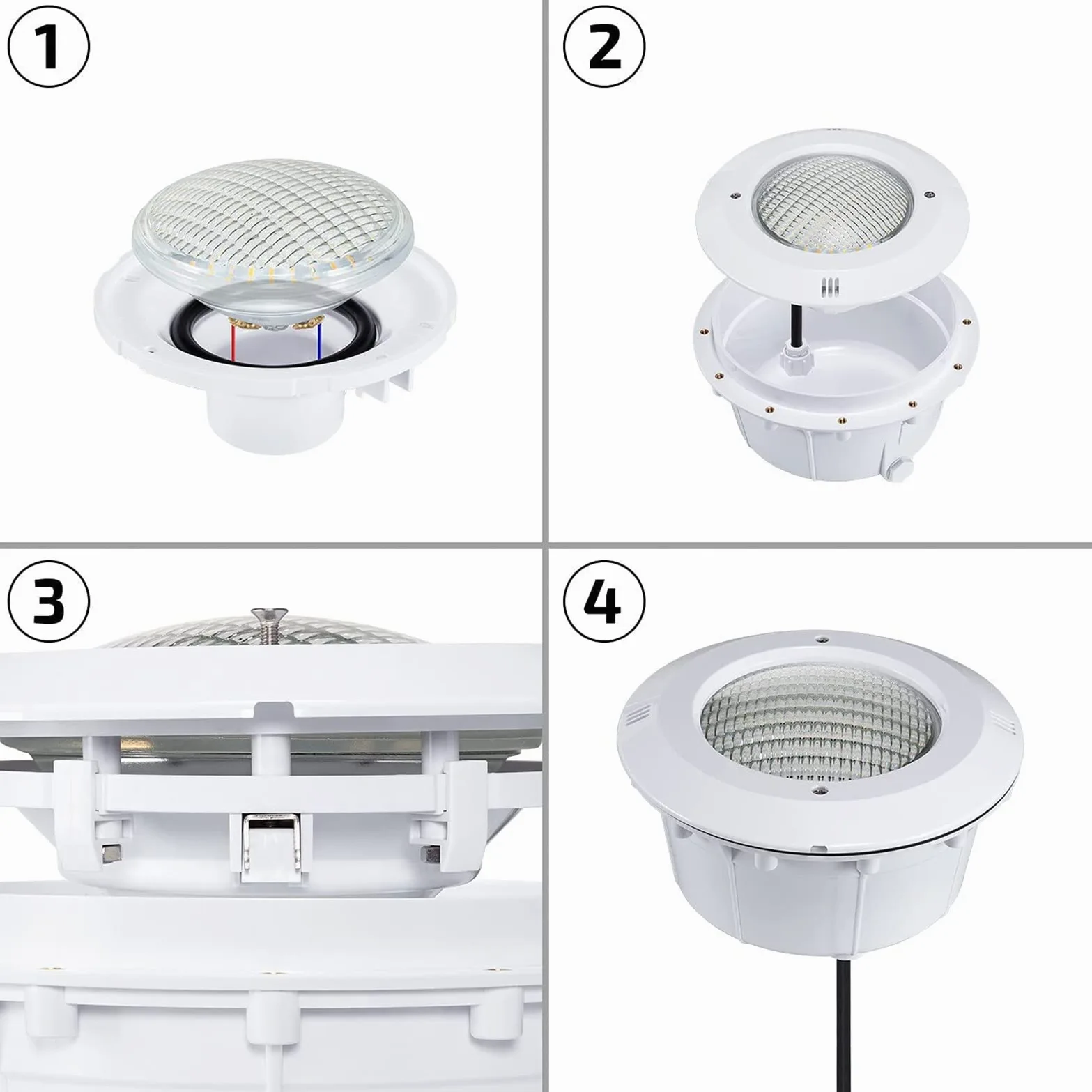 RGBW Faretto Subacqueo Piscina Incasso, PAR56 Faretti LED Piscina Immersione 12V AC per Piscina, Jacuzzi di Acqua Salata (Colore : RGBW+Telecomando, Potenza : 12W)