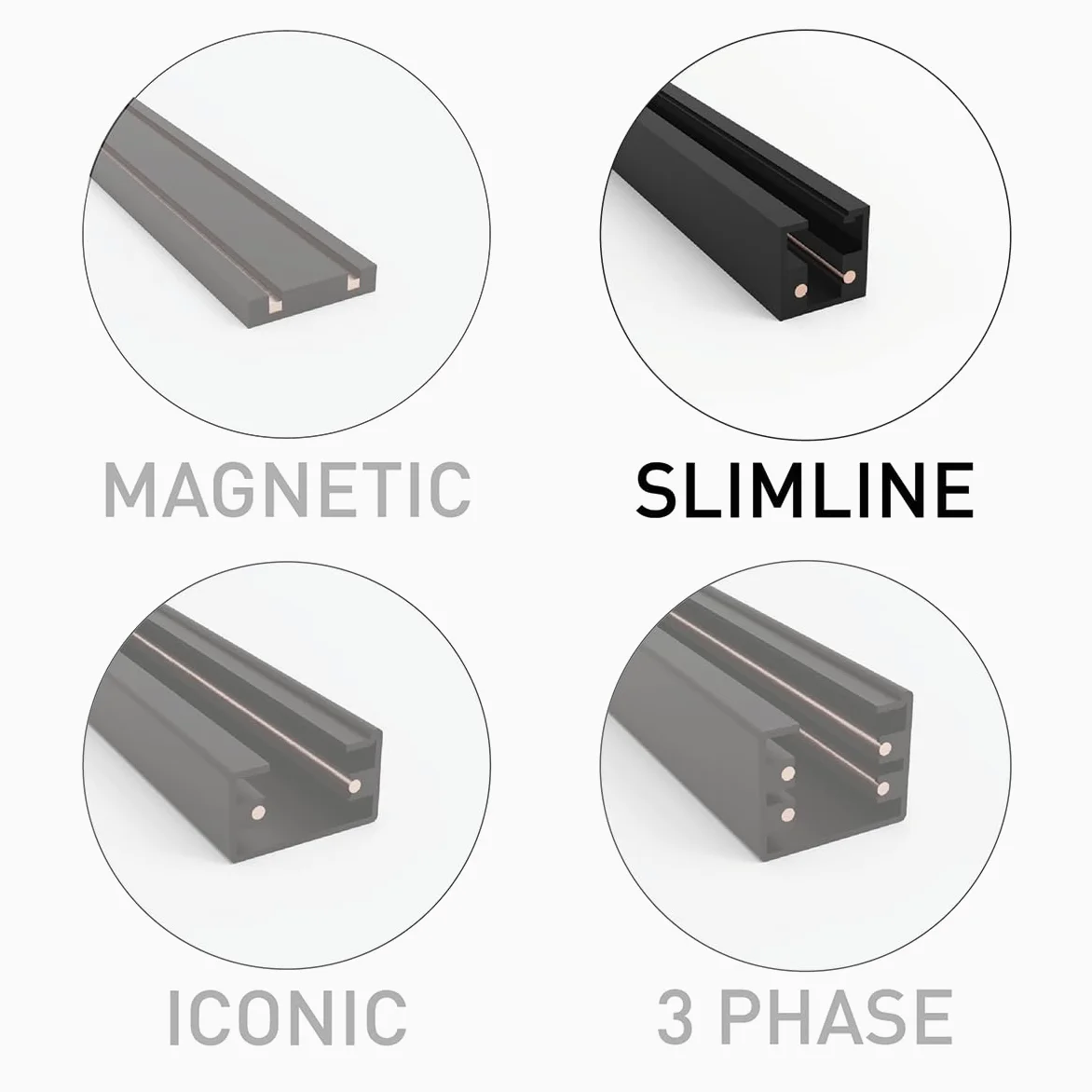 QAZQA Alimentatore per binario monofase nero - Slimline