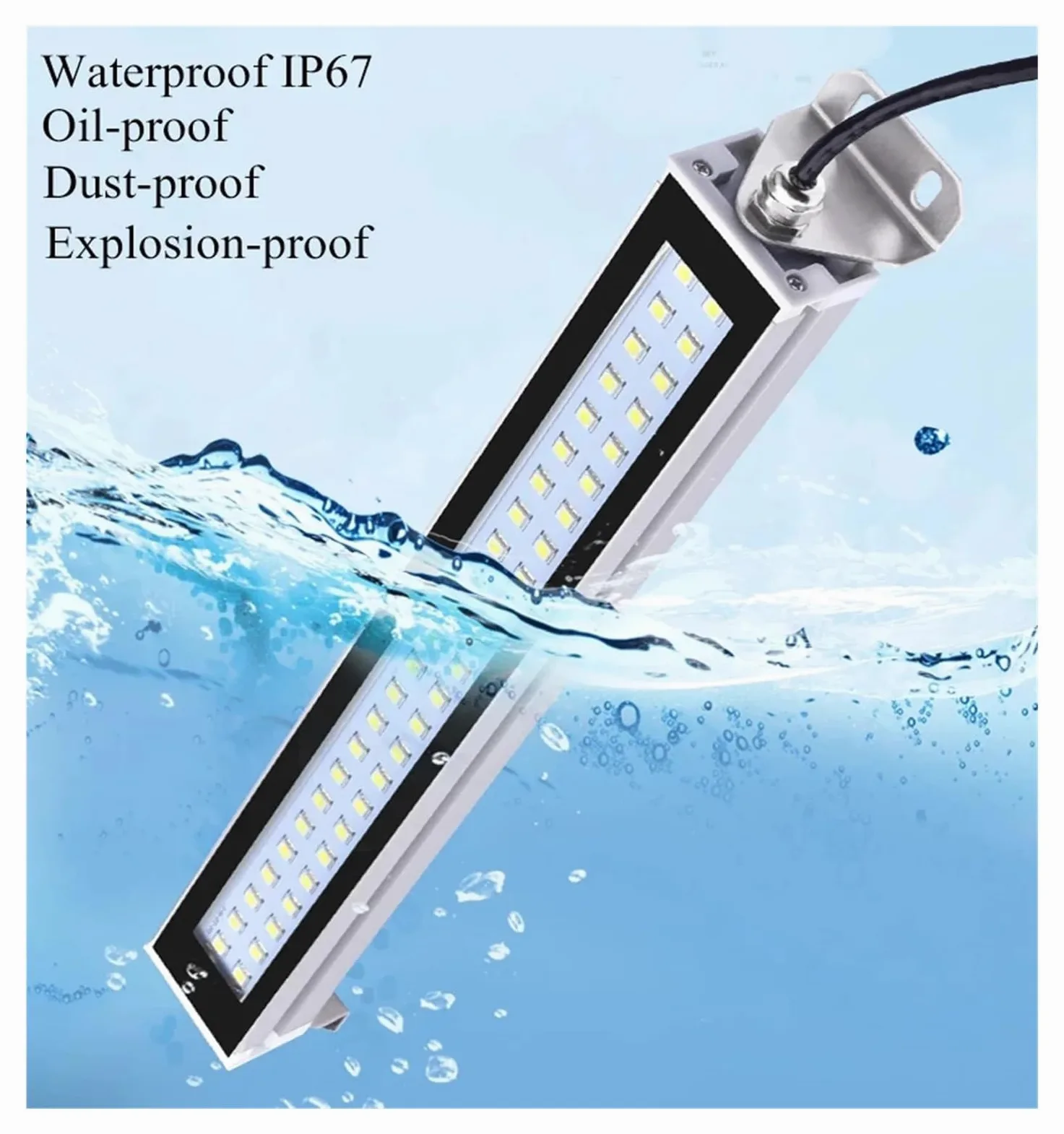Luce for officina a LED in lega di alluminio 110V-220V 24V-36V IP65 IP67 impermeabile for tornio CNC industriale per macchine utensili da tornio(530MM,24V-36V)
