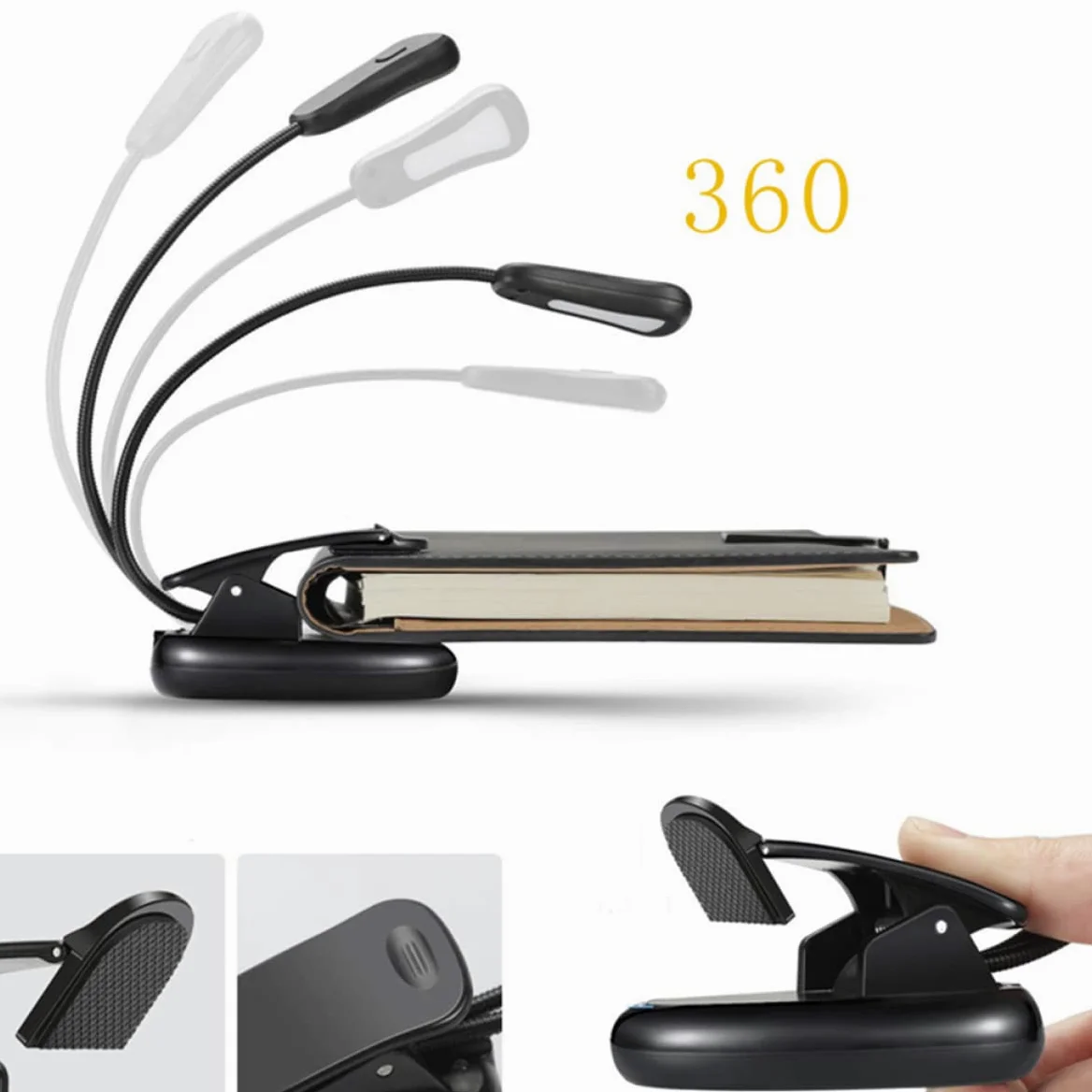 Lampada 1pc 3 9 Lampada da Tavolo da scrivania Lampada da Tavolo Ricaricabile Lampada da Tavolo Lampade da scrivania a LED Luce da Lettura con Clip Luce Notturna da Comodino Morsetto sulle luci Luce