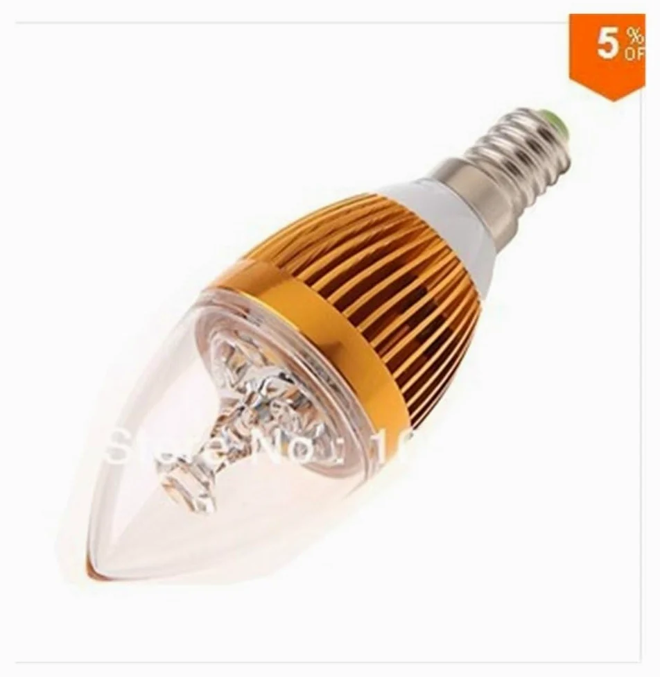 Fengyan Bulbi Domestici 50pcs / lot. AC85-265V 6W E14. Lampadina a candela a vite 3x2w Lampadina a candela a LED for interni caldo super puro bianco ( Colore : Gold shell , Dimensione : Blanc )