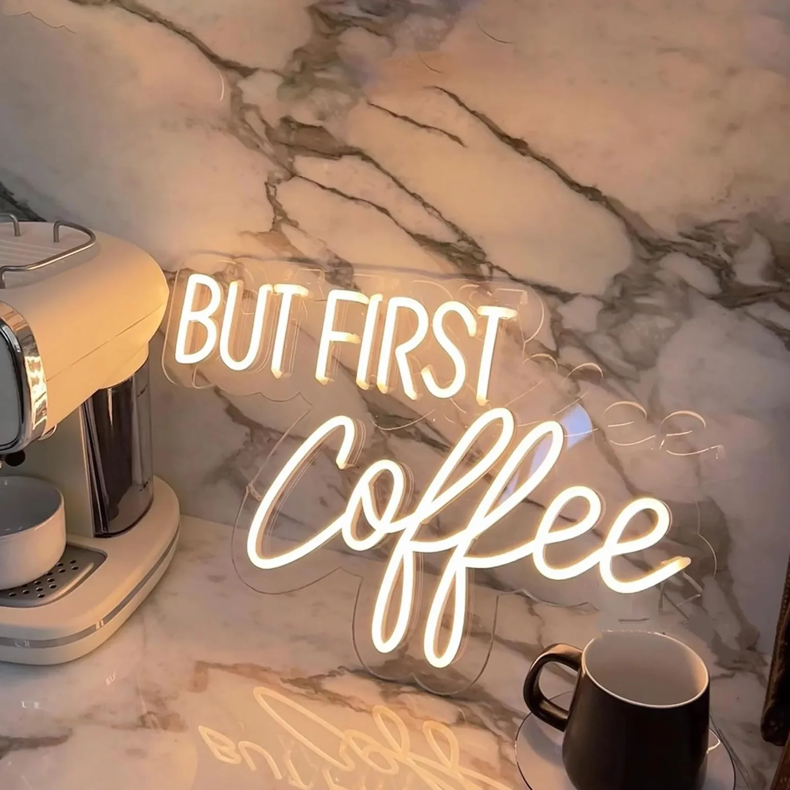 MA PRIMO Caffè Insegna Led Coffee Sign Dimmerabile per Business Bar - Neon Decorazione Della Parete Alimentato USB Luminoso