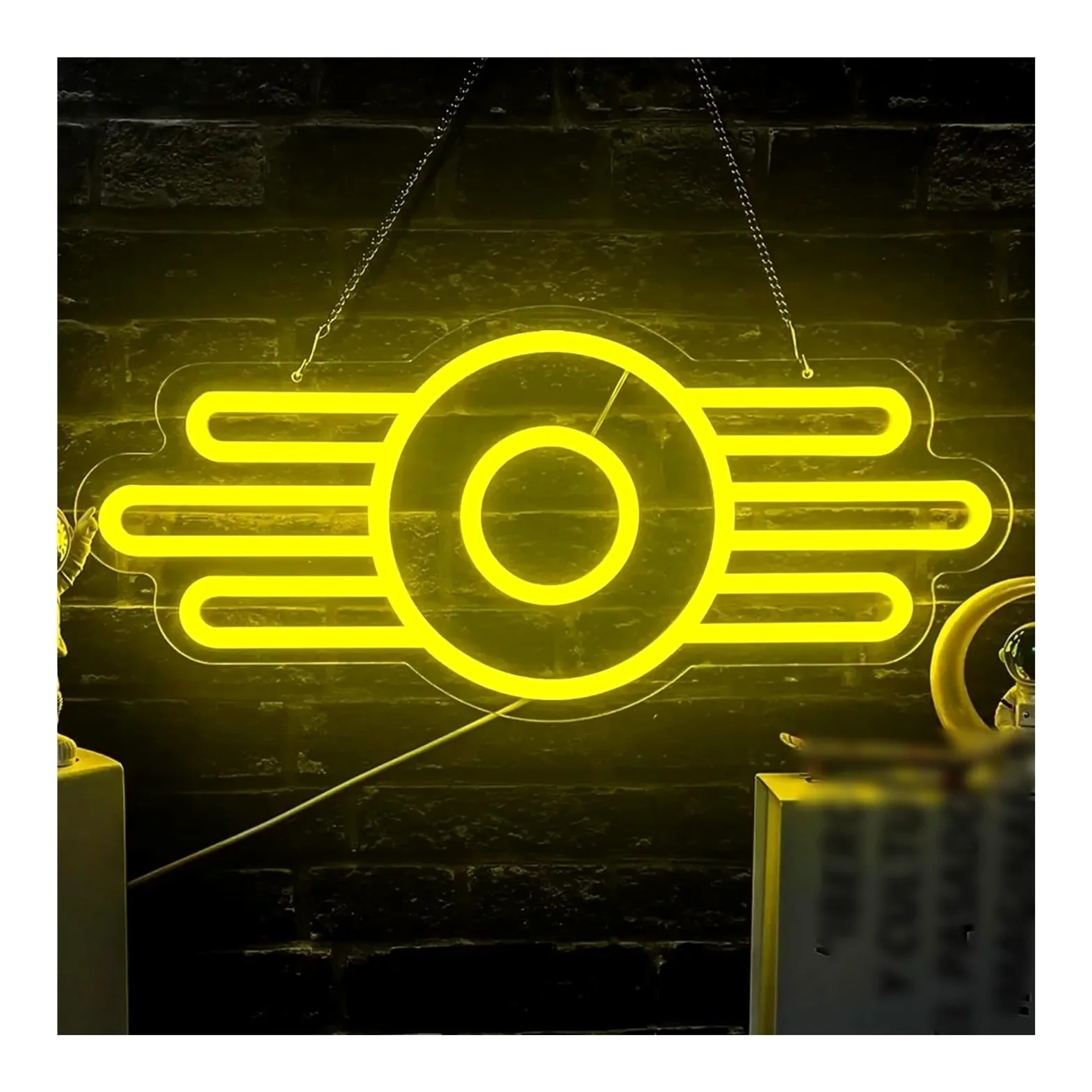 Insegna al Neon Fallout da Appendere, alimentata Tramite USB, Luce dimmerabile per Decorazione murale, Ideale per Feste a Tema Videogiochi e per la casa, Personalizzabile, 41x18,3