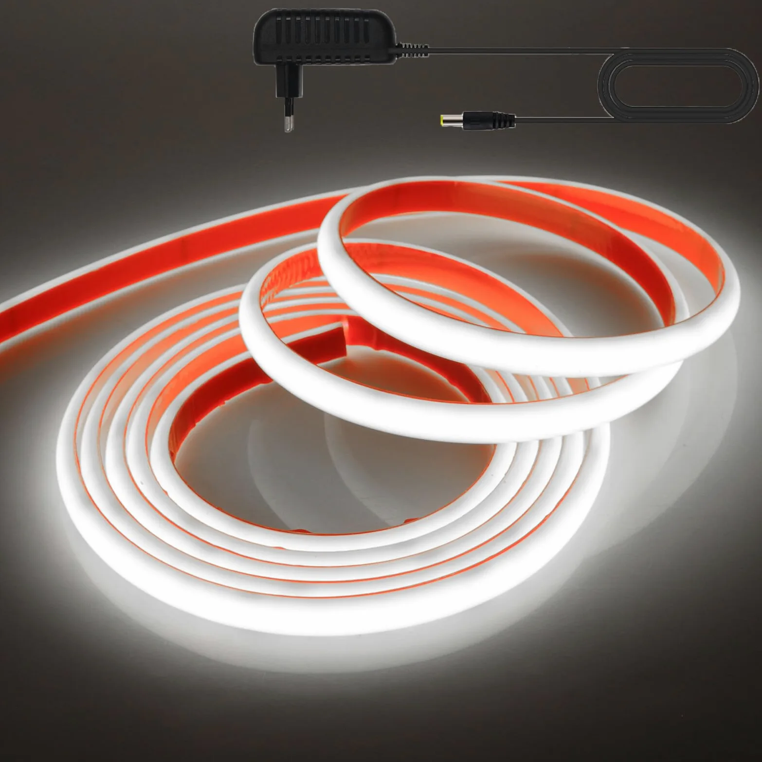 12V COB LED strisce al neon [10M, luce bianca 6000-6500K], IP68 impermeabile, 320 LED/m flessibile FCOB LED Nastri CRI90+, tagliabile ogni 2,5cm, decorazione domestica
