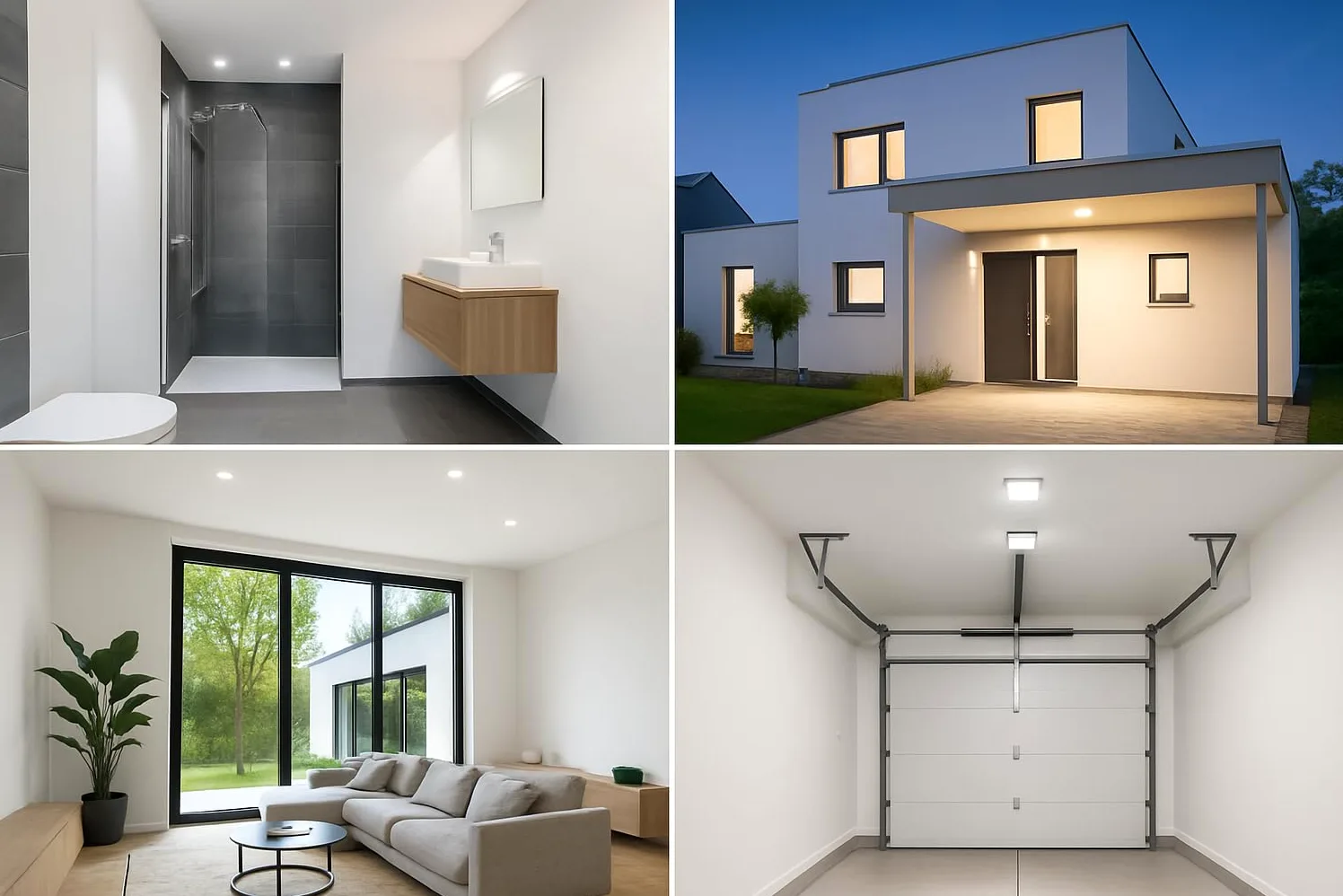 JungesLicht - Faretto da incasso IP65 da 12 V con trasformatore, 3 lampadine LED da 4 W – intercambiabili, foro 68 – 72 mm, esterno 83 mm, profondità 65 mm, set completo, lampada da incasso per bagno