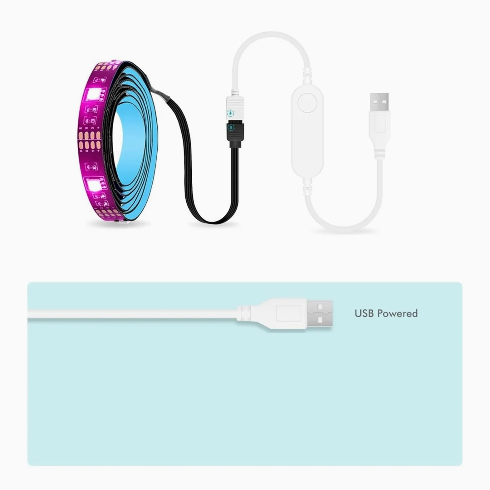 Ozscbuioy Striscia LED USB Wifi RGB 5050 Luce LED DC5V Retroilluminazione TV compatibile(Zigbee verison,5M Kit)