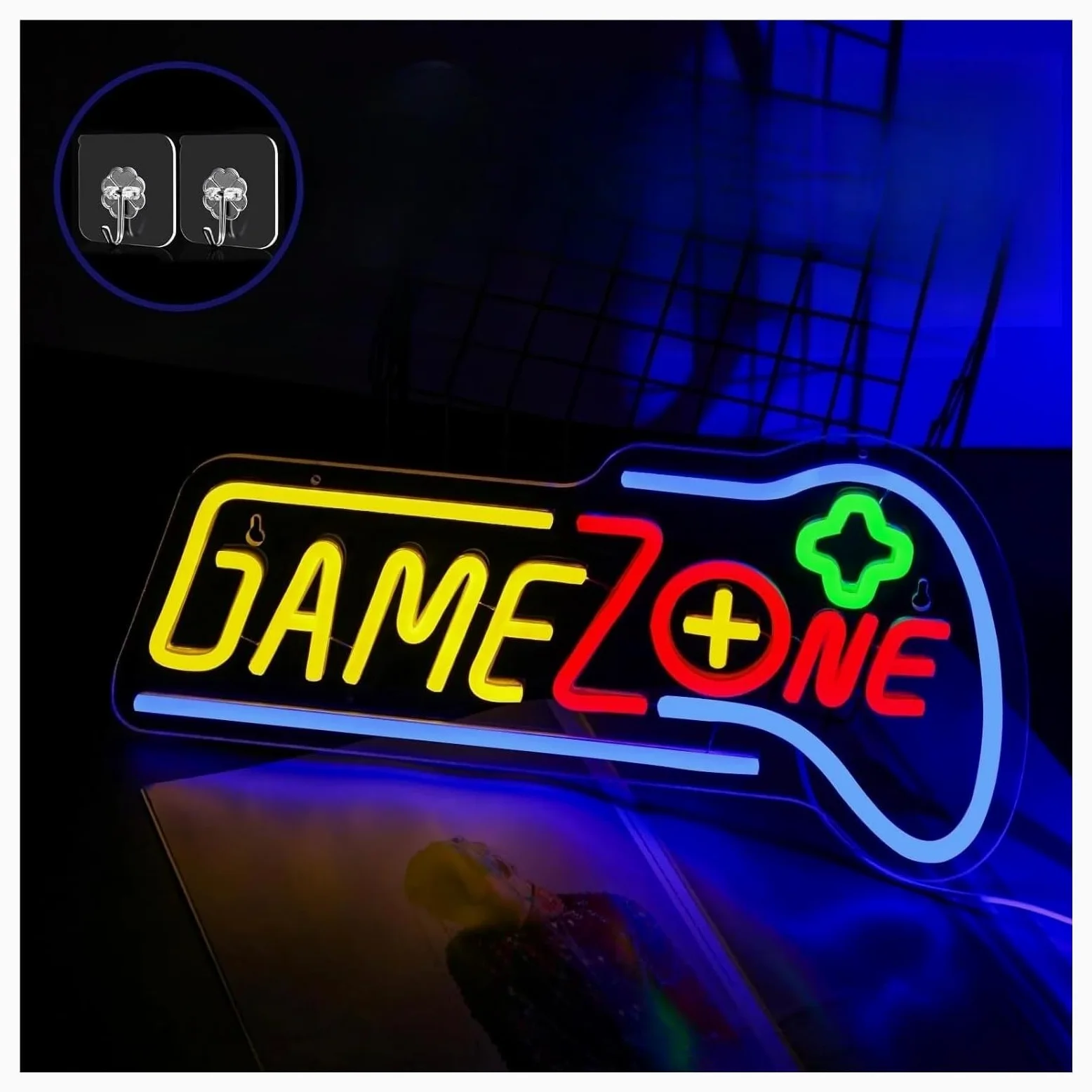 Insegna al Neon LED Insegne Al Neon A LED Dimmerabili Game Zone Per Sala Giochi, Camera Da Letto, Ragazzi, Casa, Decorazioni Per Feste Di Videogiochi,41x20cm