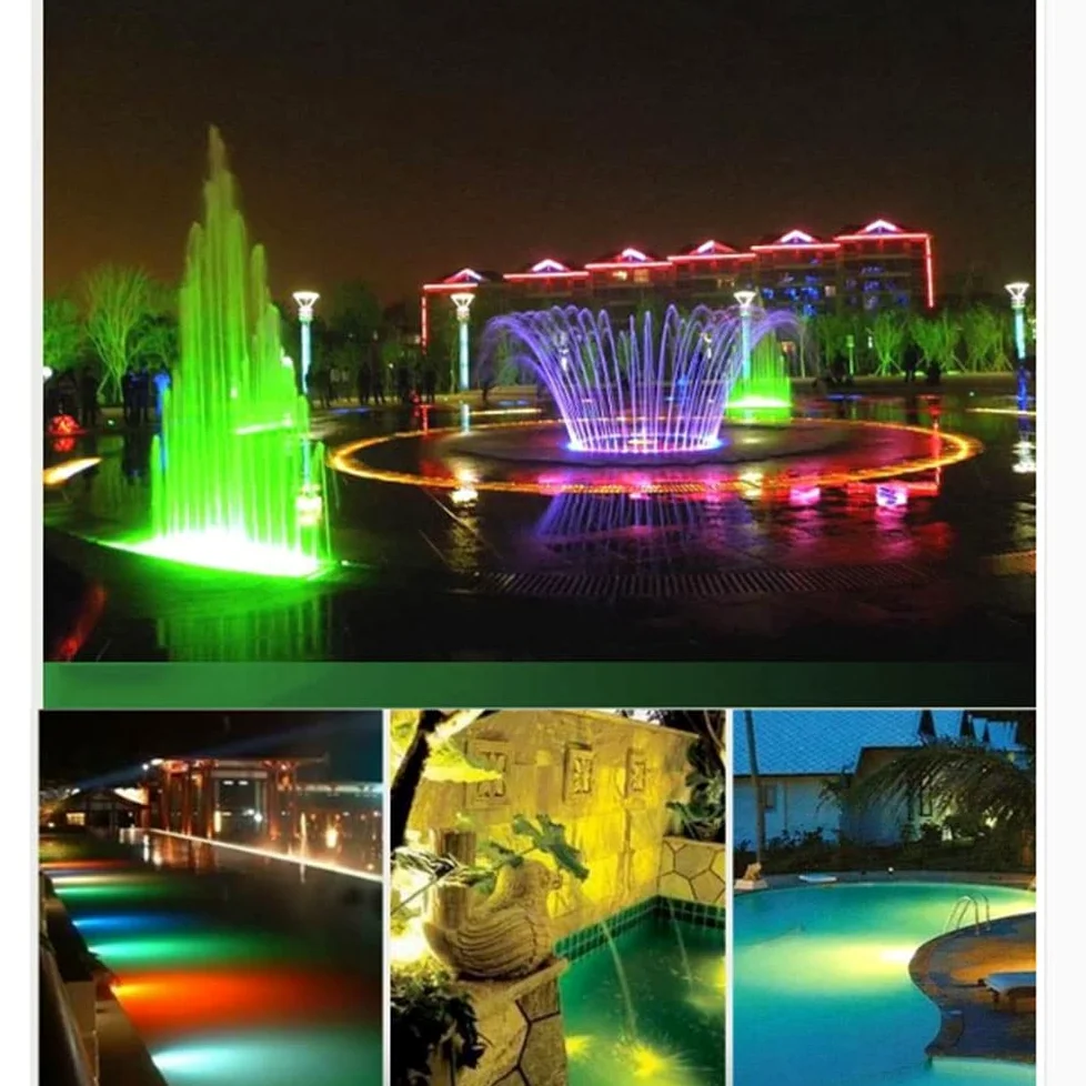 Faretto a LED per Piscina Impermeabile IP68, Lampada da Paesaggio a Luce Notturna, luci subacquee in Acciaio Inossidabile per fontane, stagni, acquari, Piscine (3W/6W/12W/15W)
