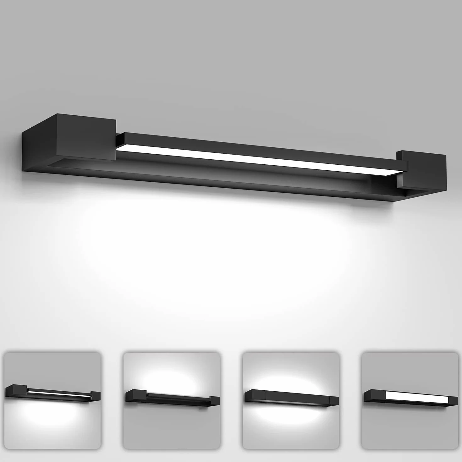 Lampada da Specchio Bagno Led 61cm Girevole di 180°, 24 W Luce Specchio Bagno, 2400 Lumen, Impermeabile IP44, Bianco Freddo 5000K, Adatto per Lampada per Bagno, Armadio,Parete