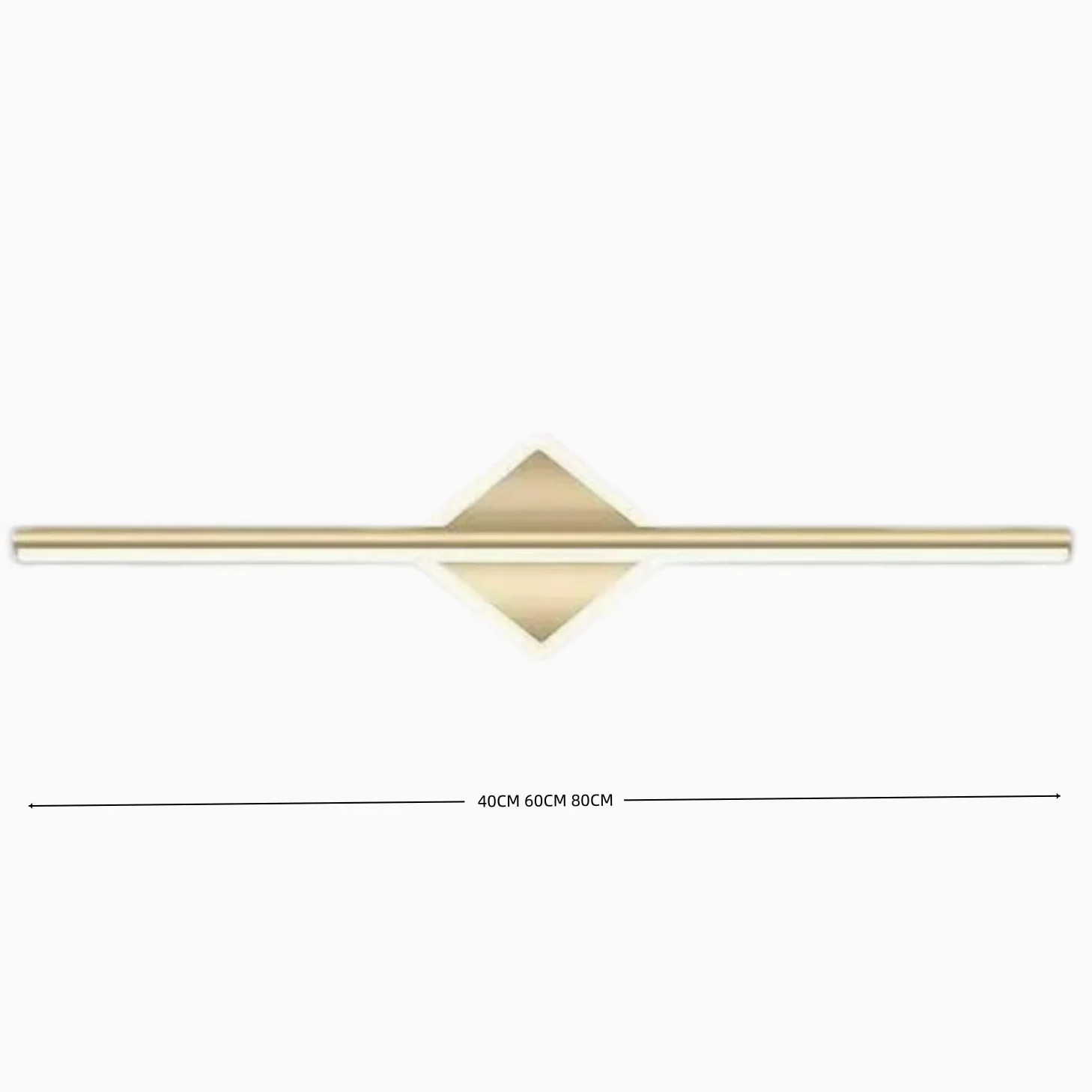 Luce specchio bagno Oro/Nero Lampada Specchio Bagno Luce per Specchio Bagno LED Moderna Illuminazione da Parete (Diamante d'oro, 80 centimetri)